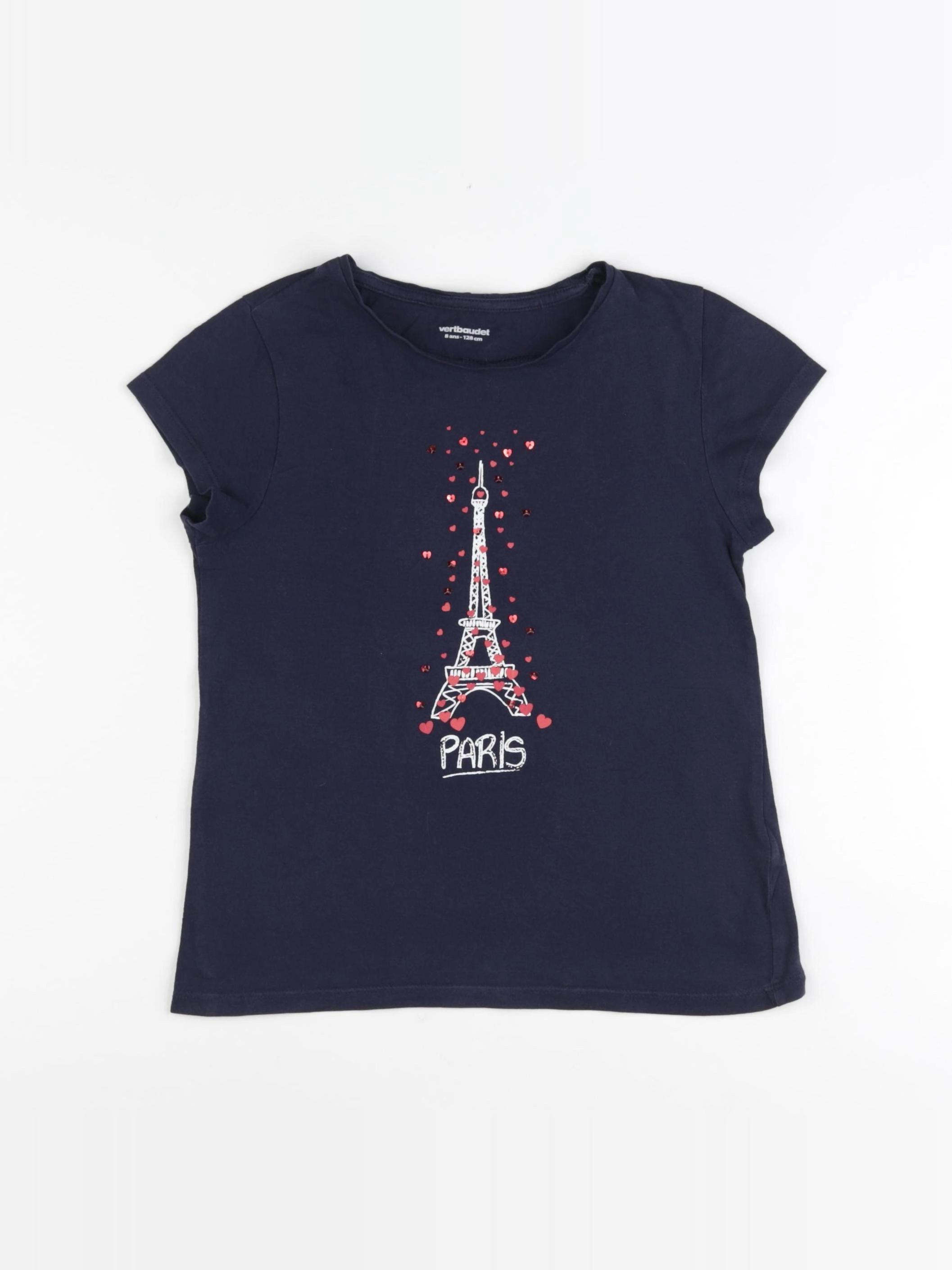 Vertbaudet - tee-shirt bleu - 8 ans