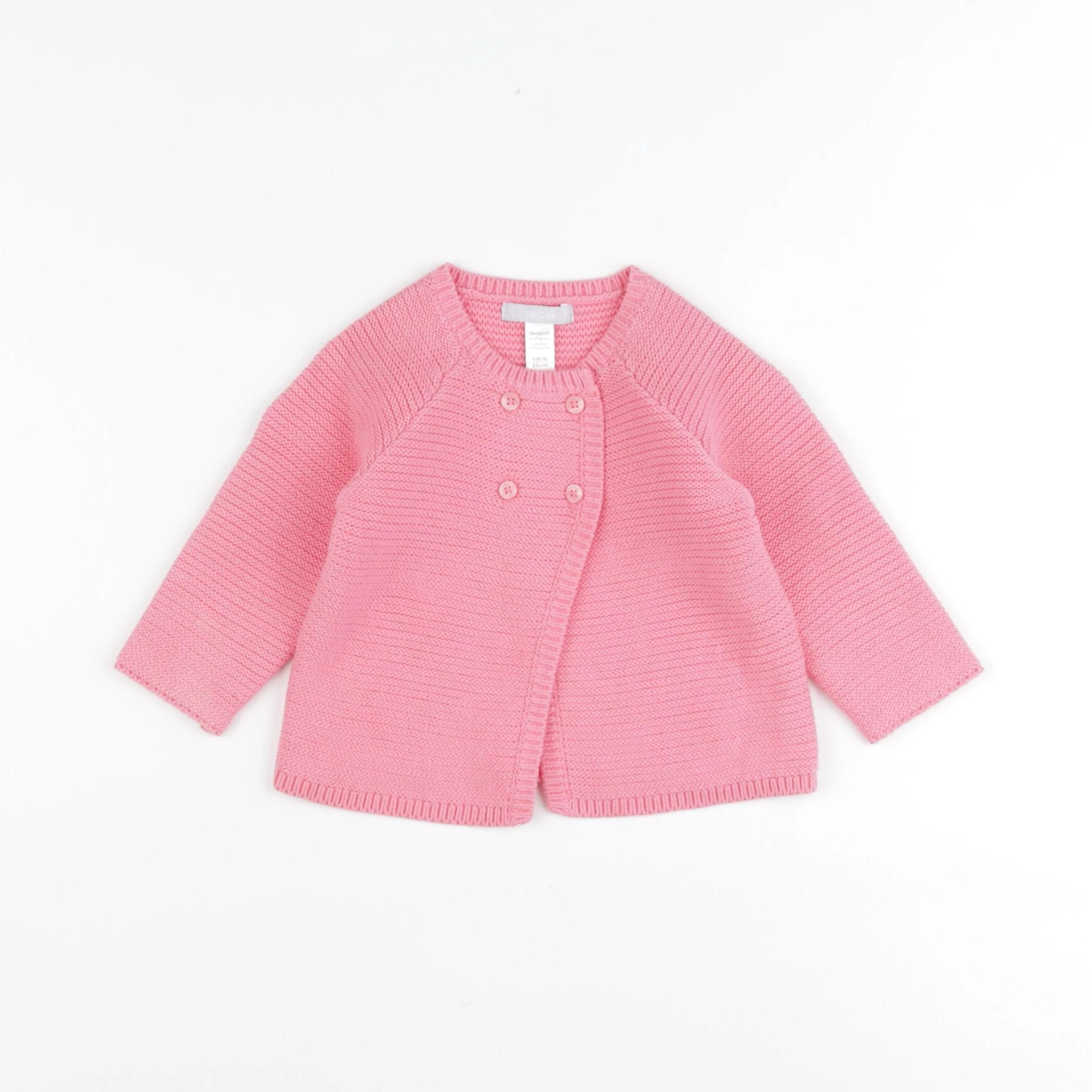 Obaïbi - gilet rose - 6 mois