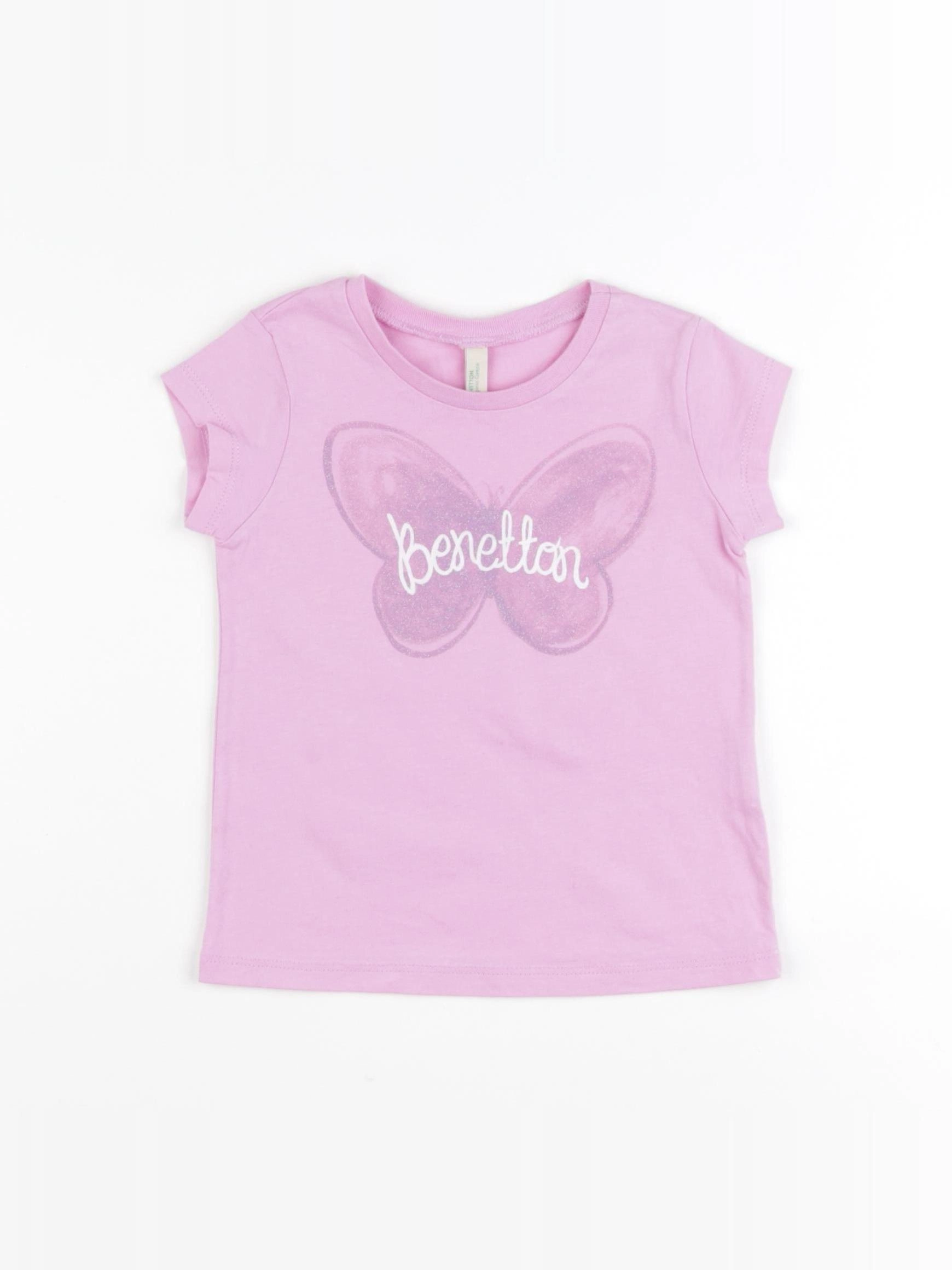 Benetton - tee-shirt rose - 1 an