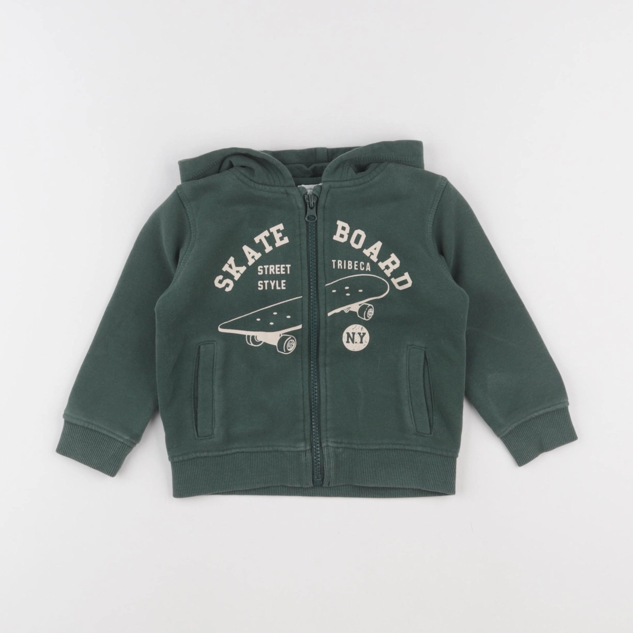 Vertbaudet - sweat vert - 2 ans