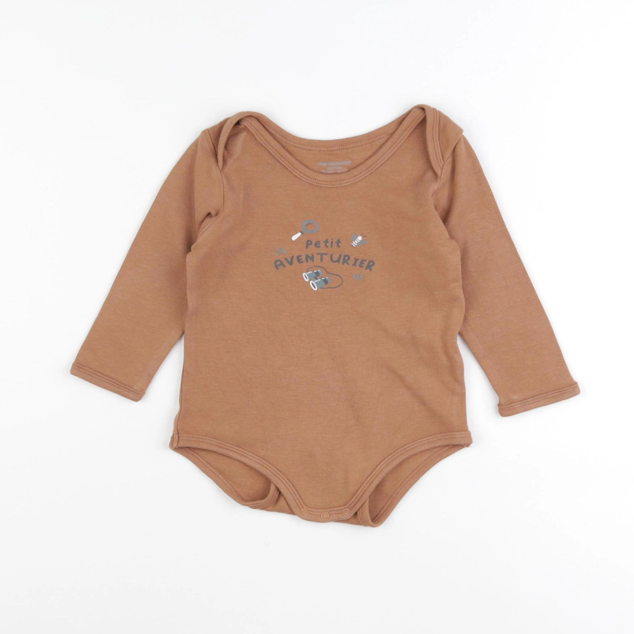 Vertbaudet - body marron - 18 mois