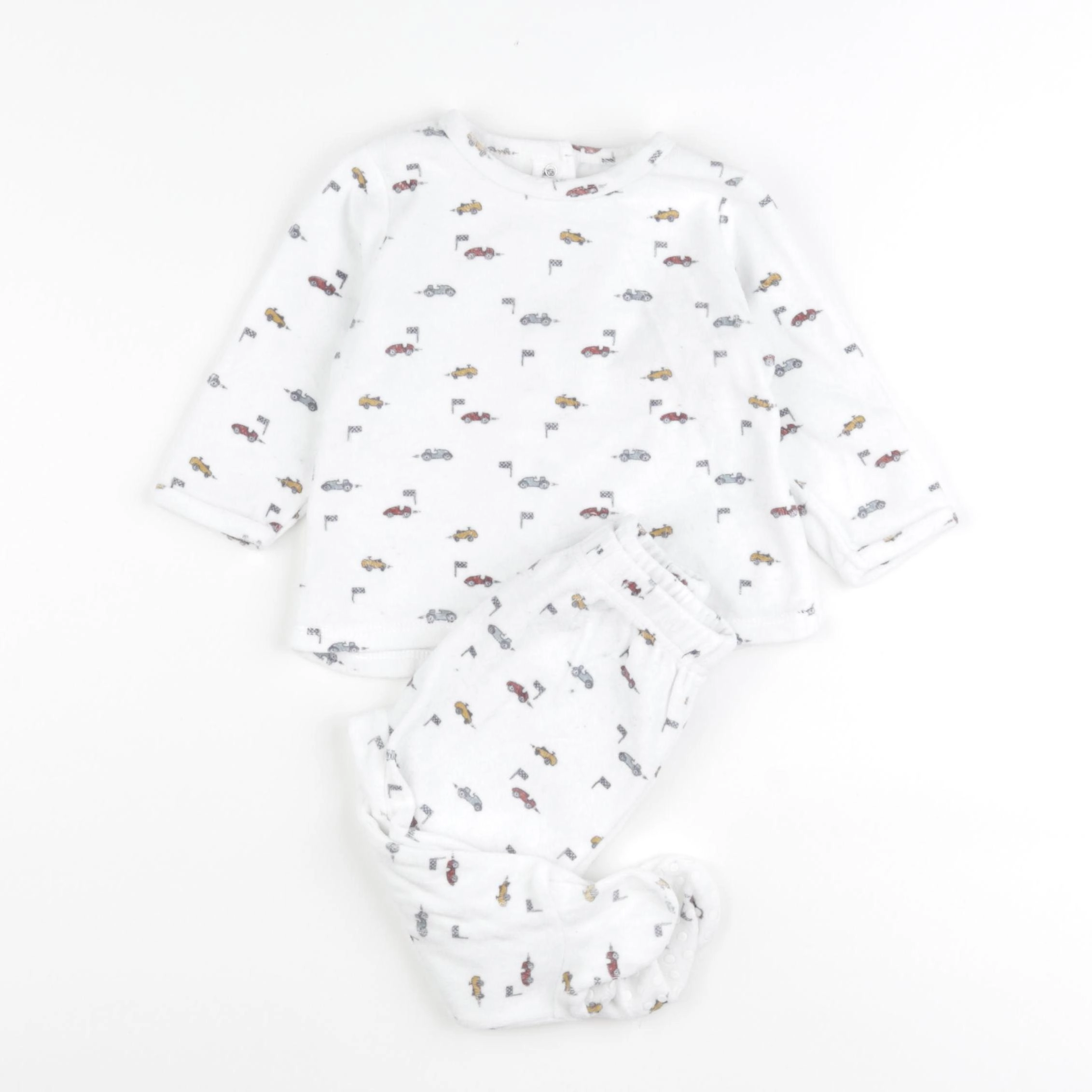 Vertbaudet - pyjama velours blanc - 12 mois