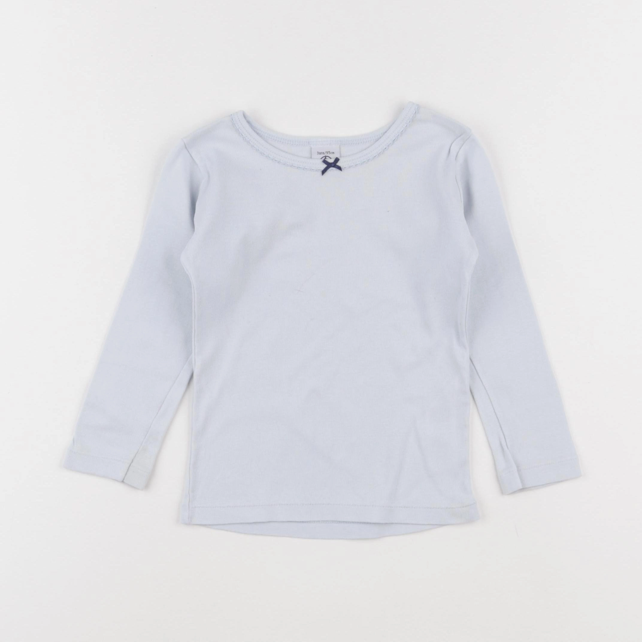 Petit Bateau - maillot de corps bleu - 3 ans
