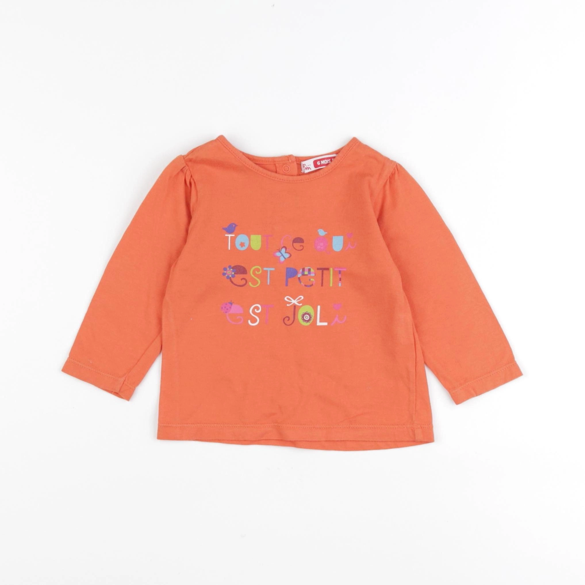 DPAM - tee-shirt orange - 6 mois
