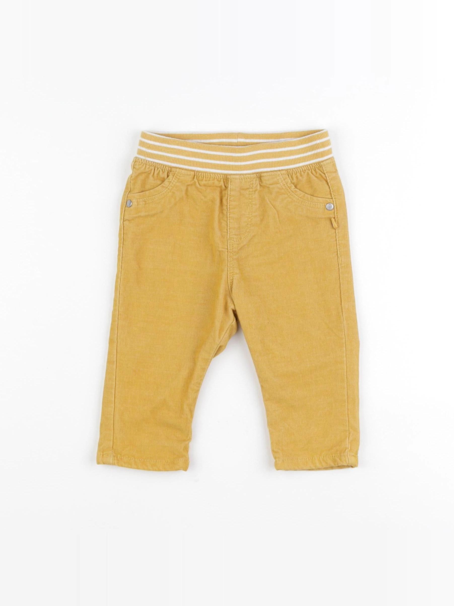 Obaïbi - pantalon doublé jaune - 6 mois