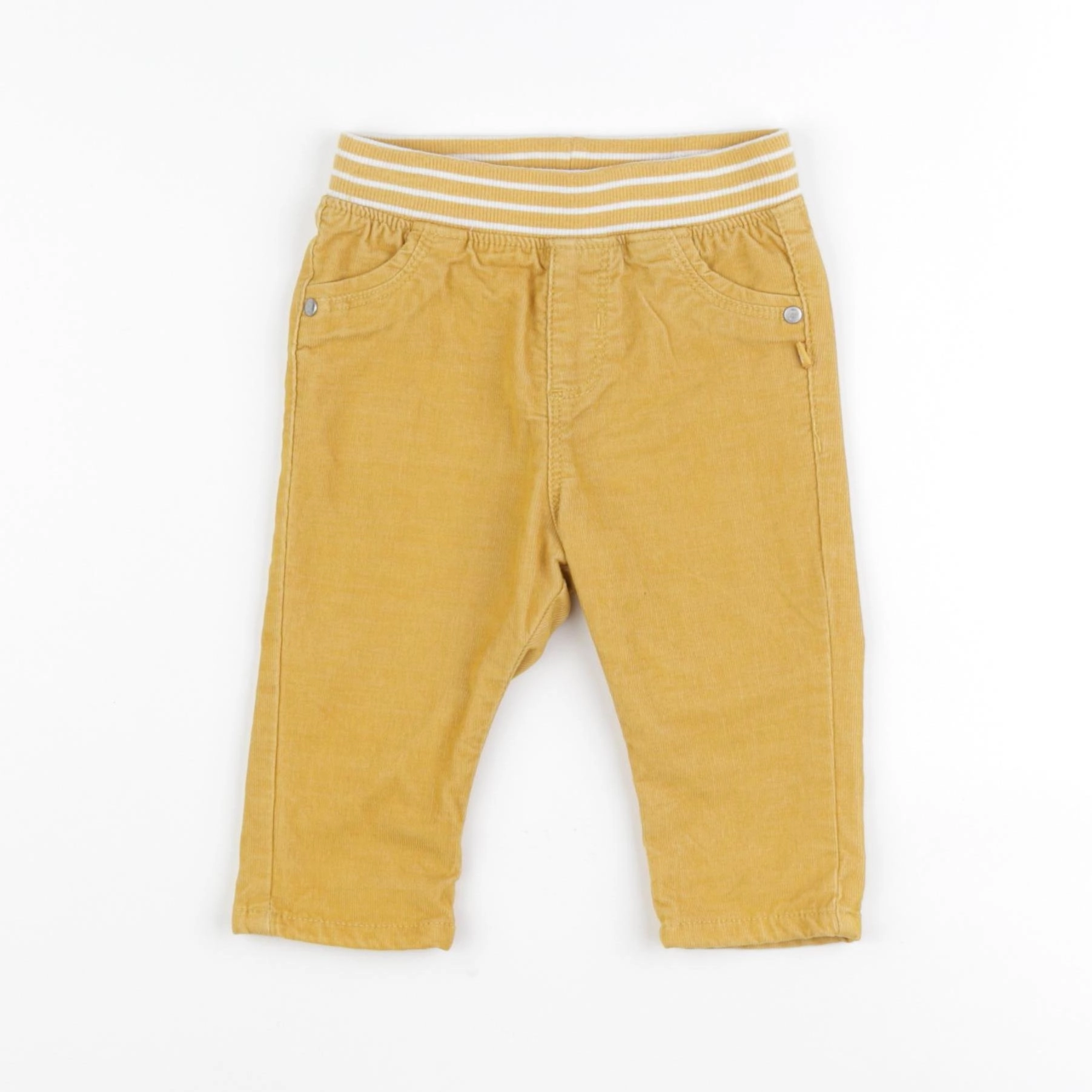 Obaïbi - pantalon doublé jaune - 6 mois