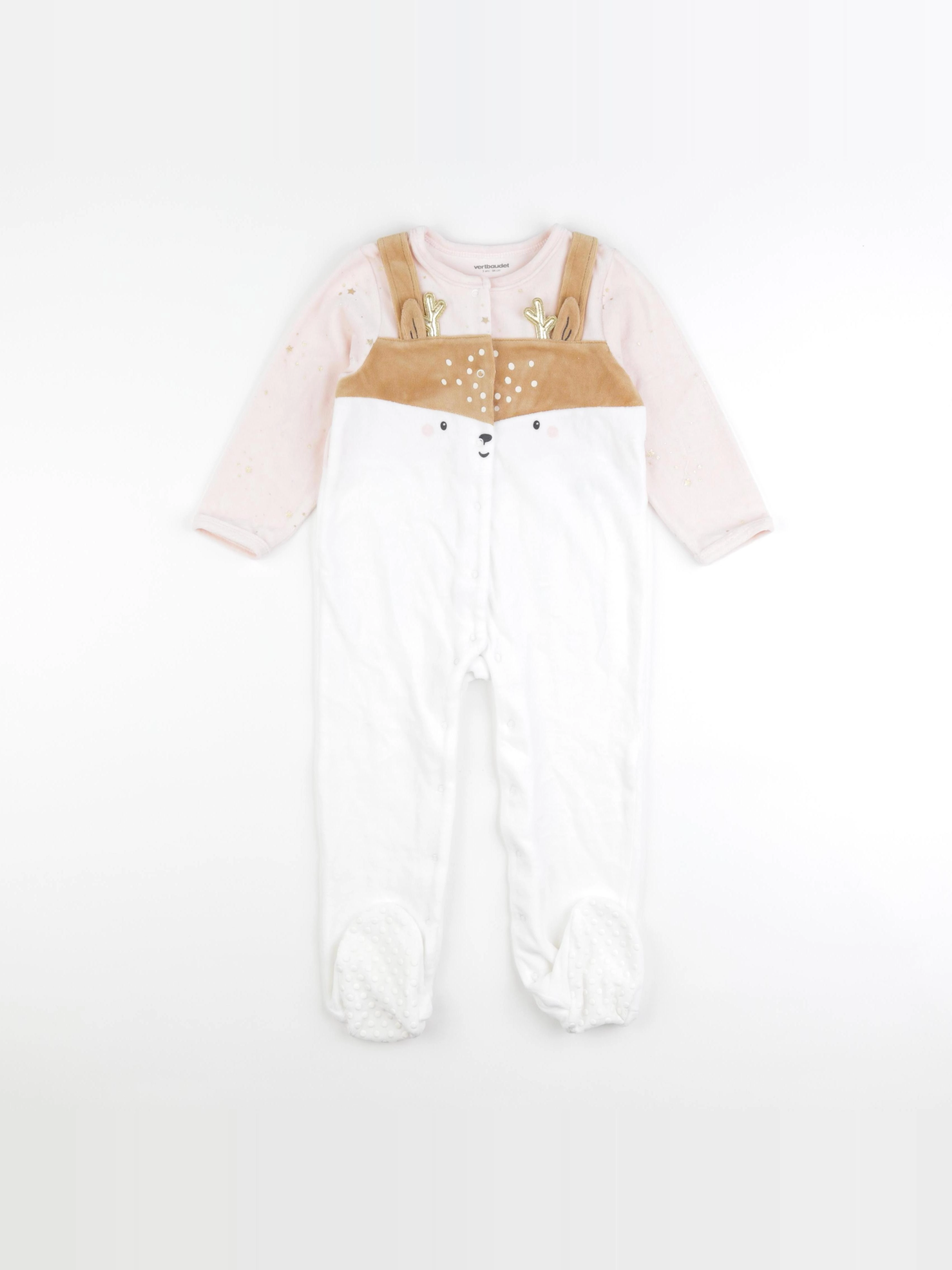 Vertbaudet - pyjama velours blanc - 3 ans