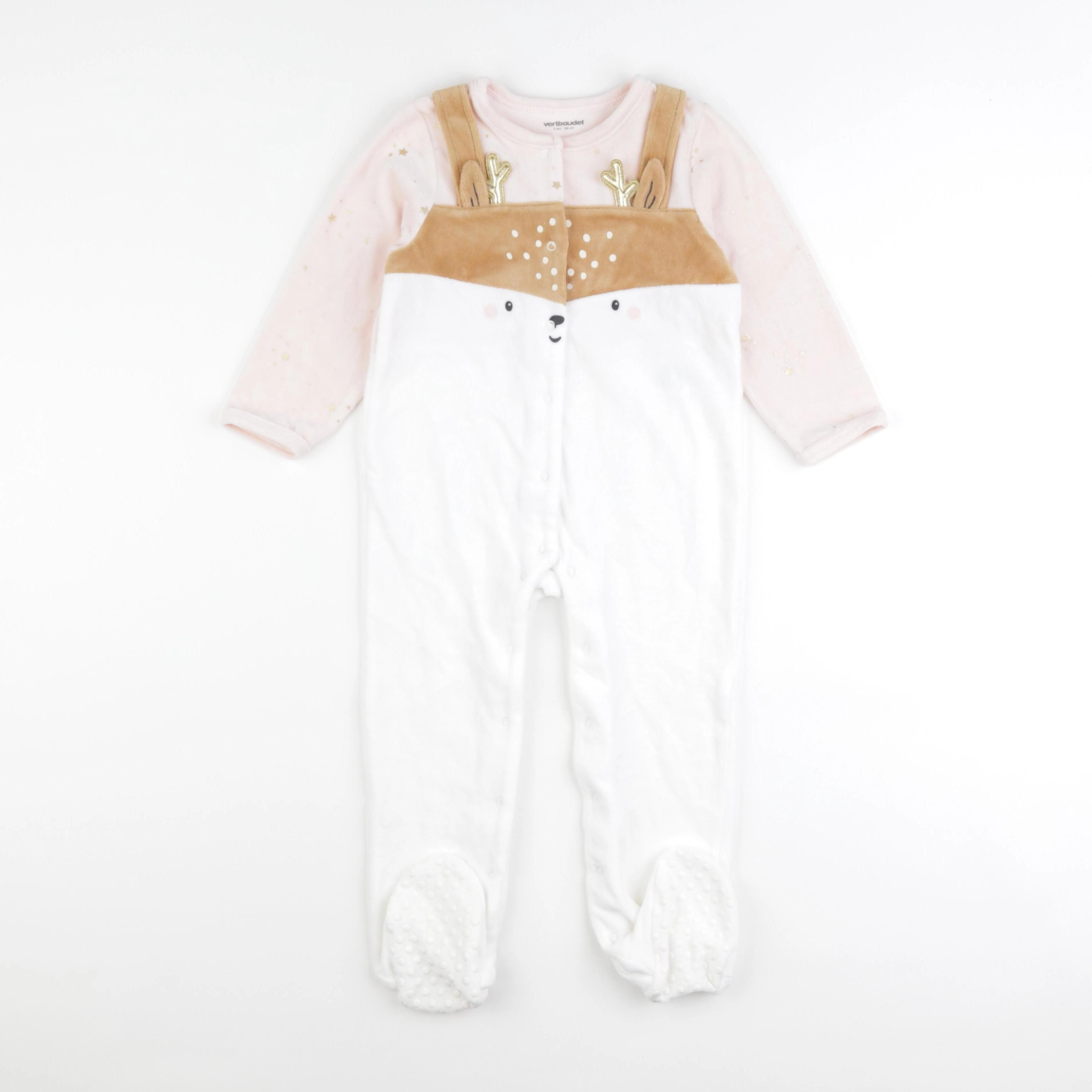 Vertbaudet - pyjama velours blanc - 3 ans
