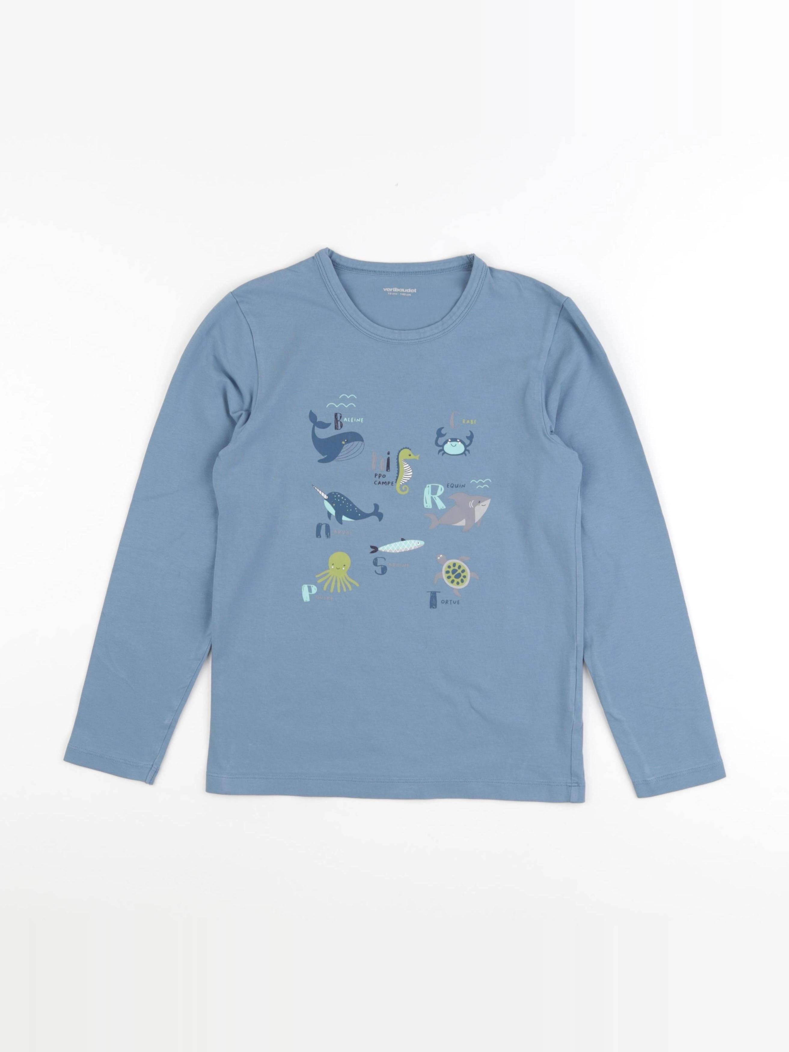 Vertbaudet - tee-shirt bleu - 10 ans