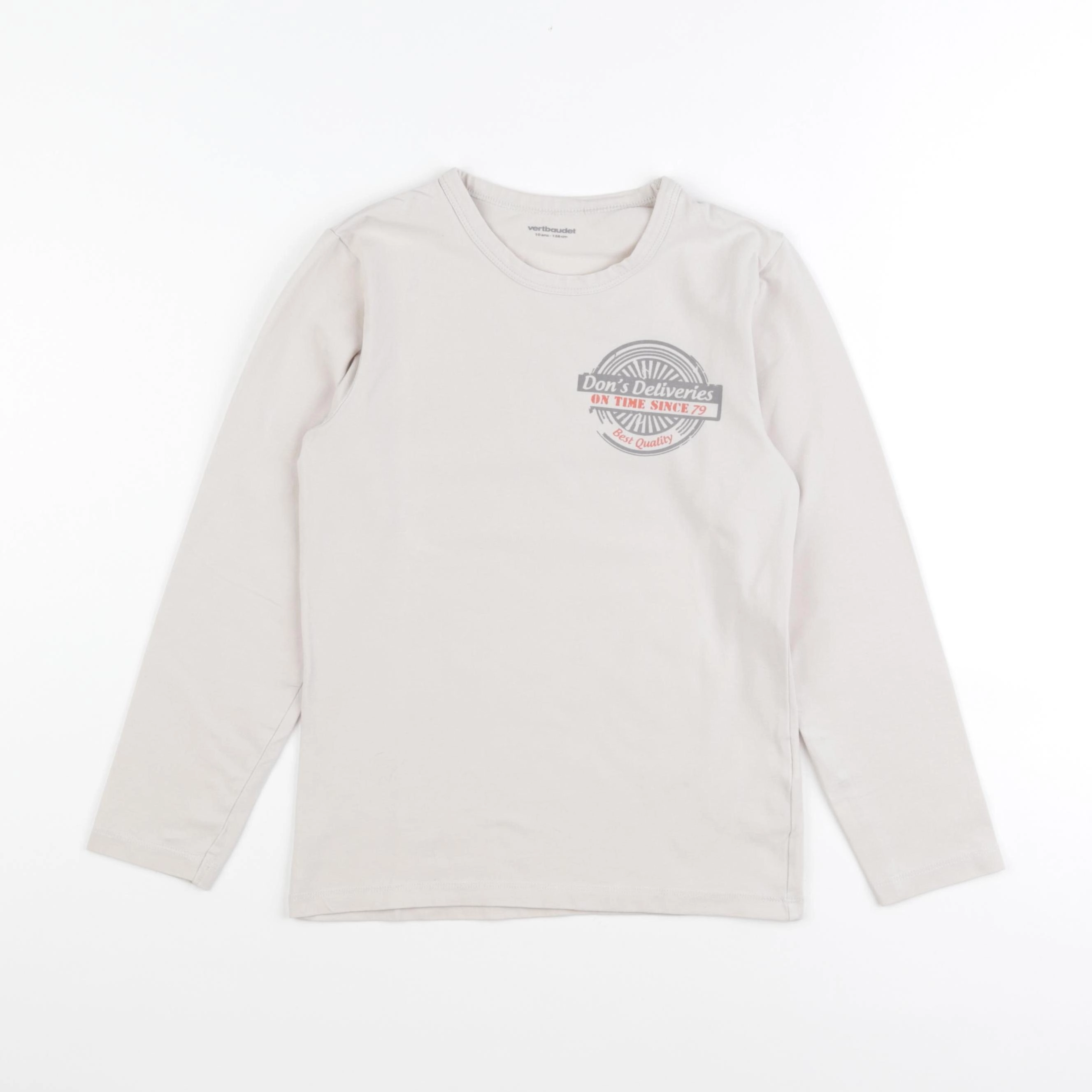 Vertbaudet - tee-shirt beige - 10 ans