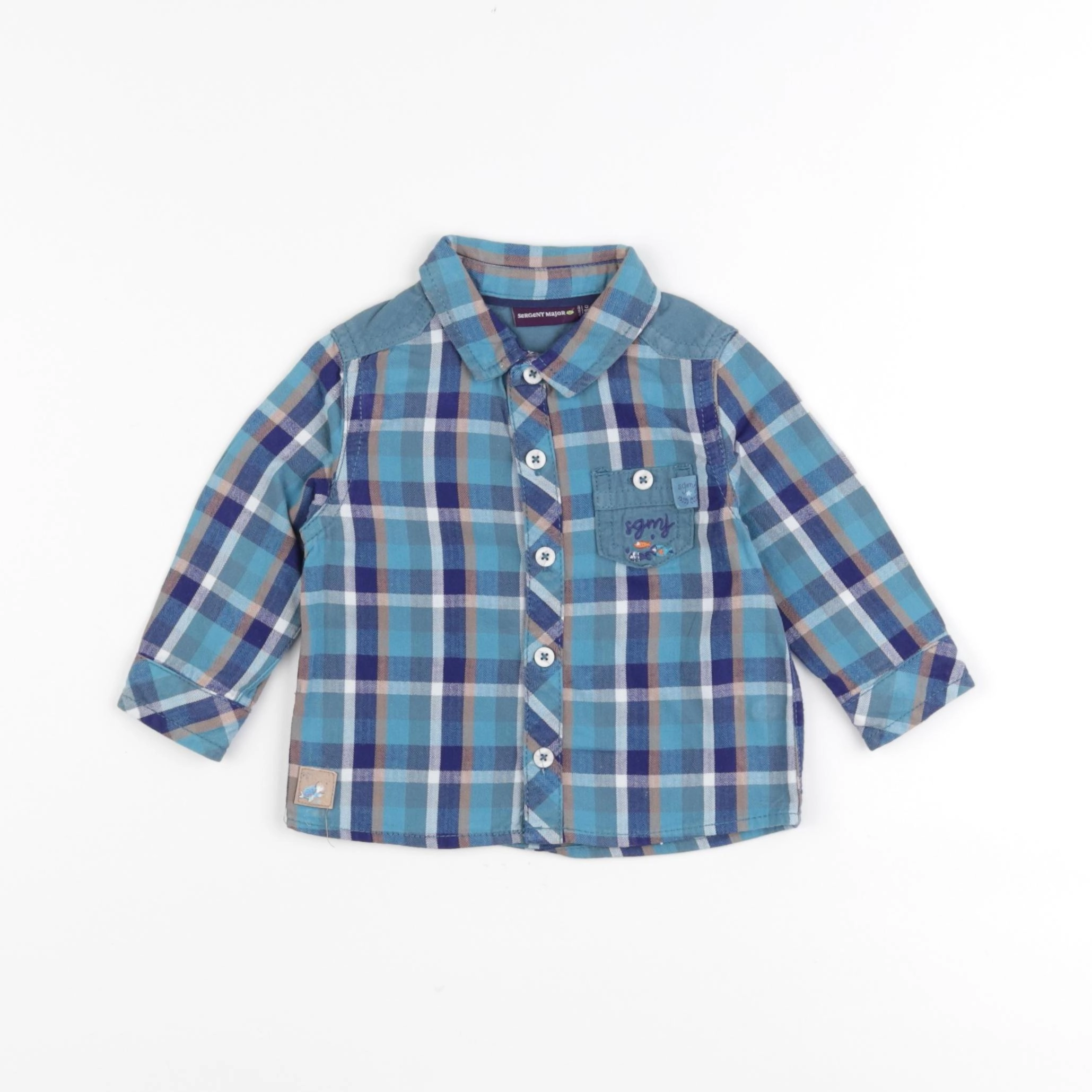 Sergent Major - chemise bleu - 6 mois