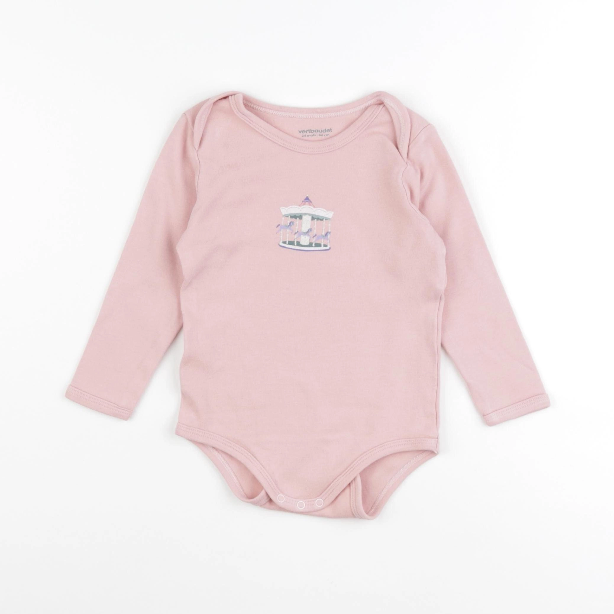 Vertbaudet - body rose - 24 mois