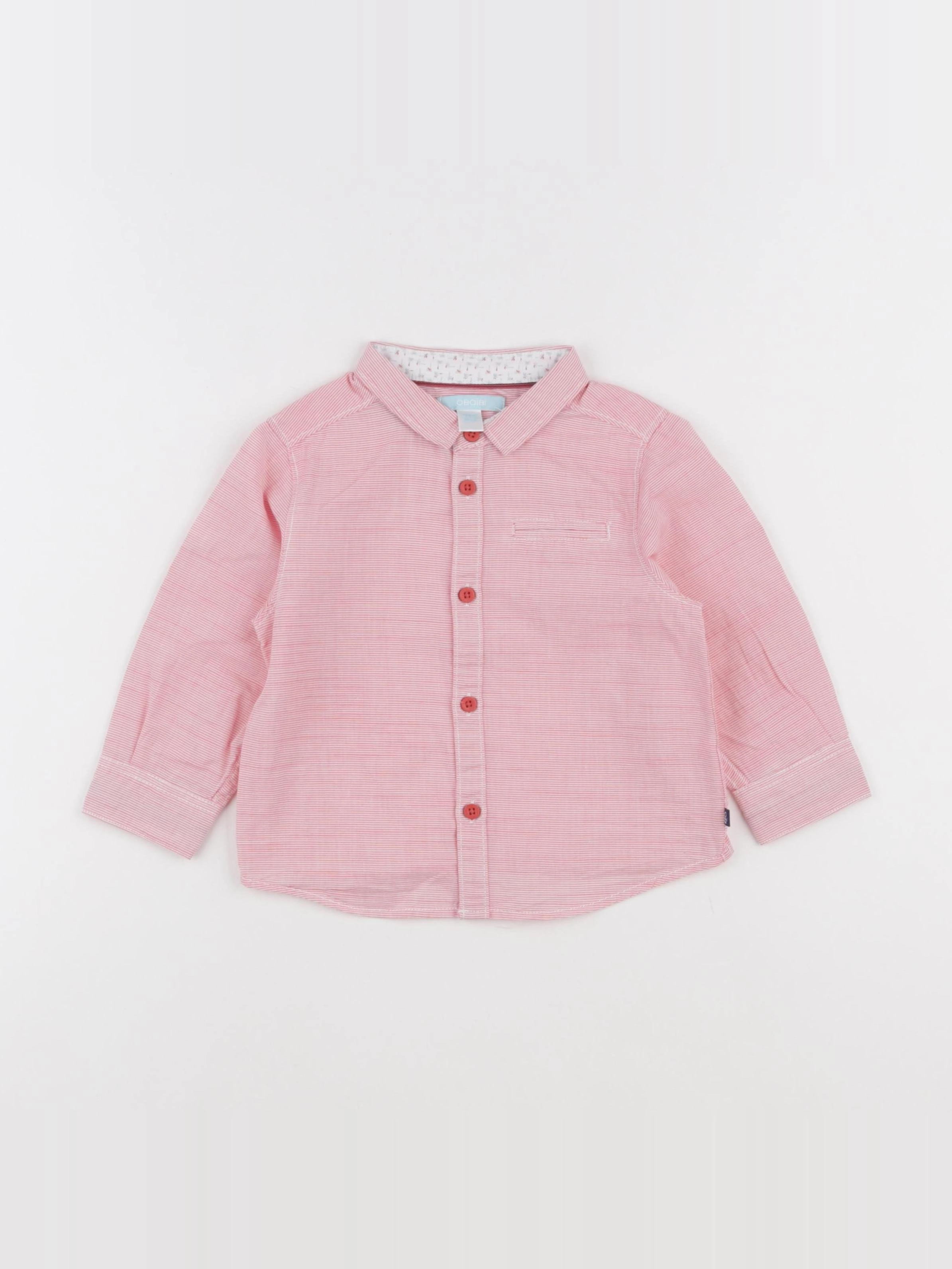 Obaïbi - chemise rouge - 18 mois