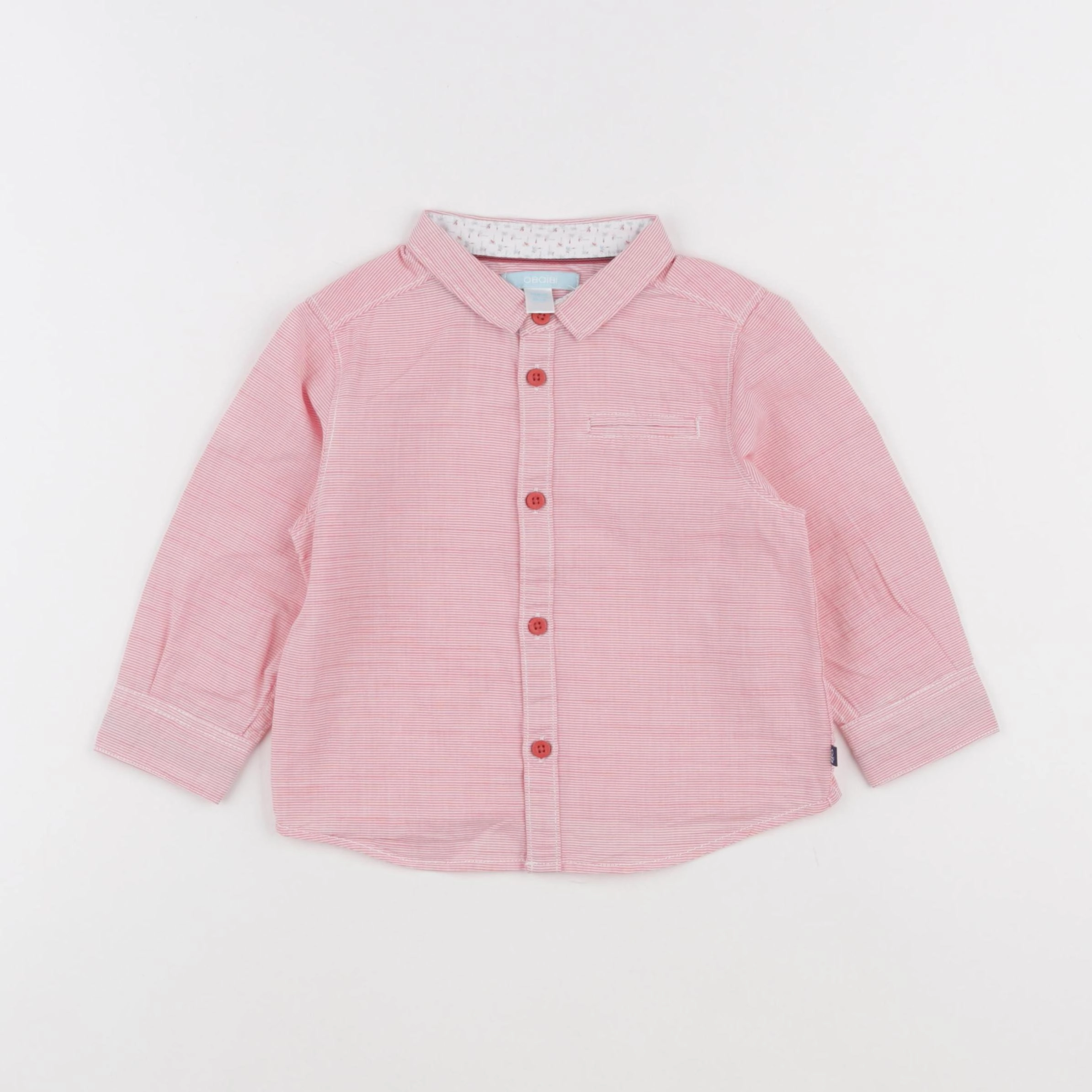 Obaïbi - chemise rouge - 18 mois