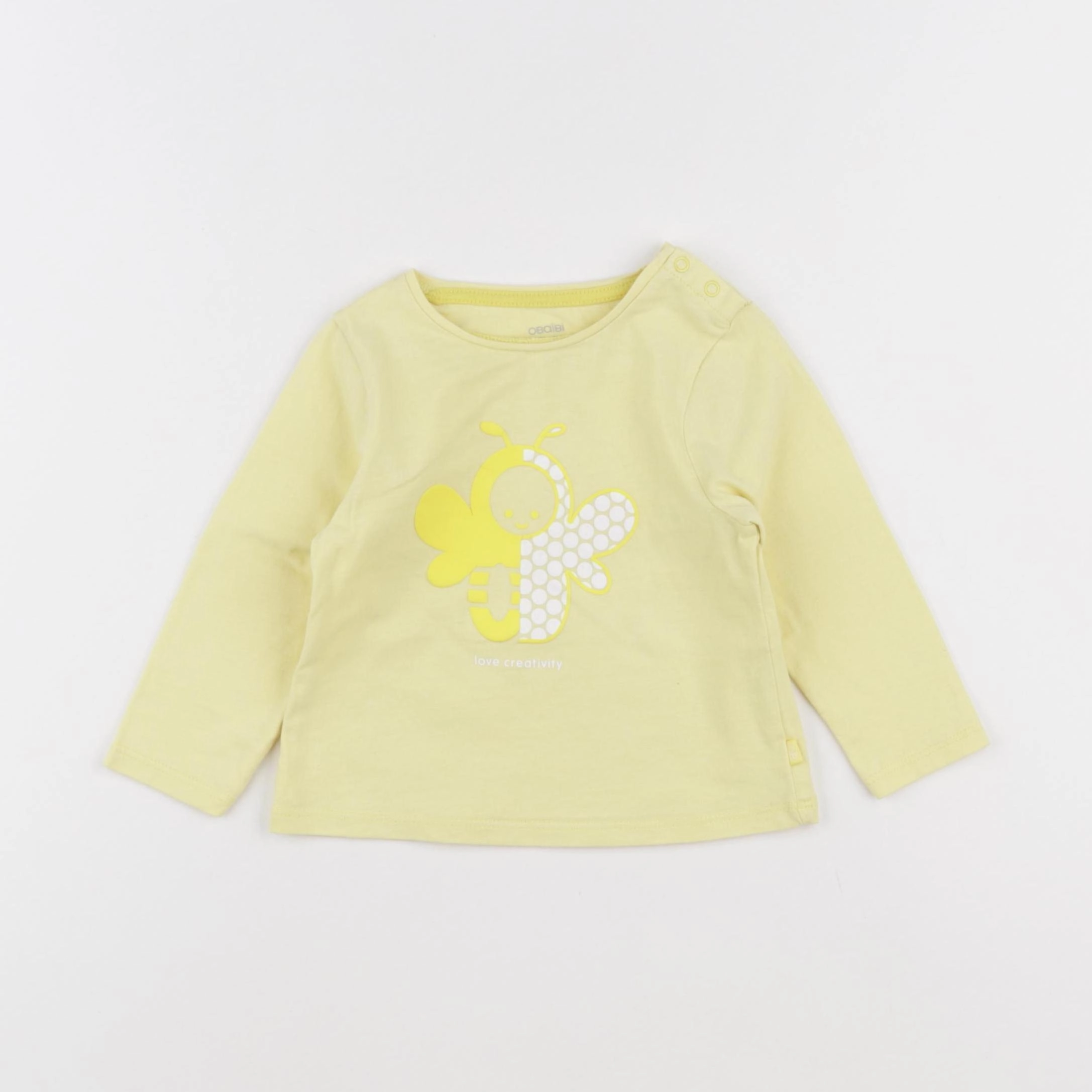 Obaïbi - tee-shirt jaune - 12 mois