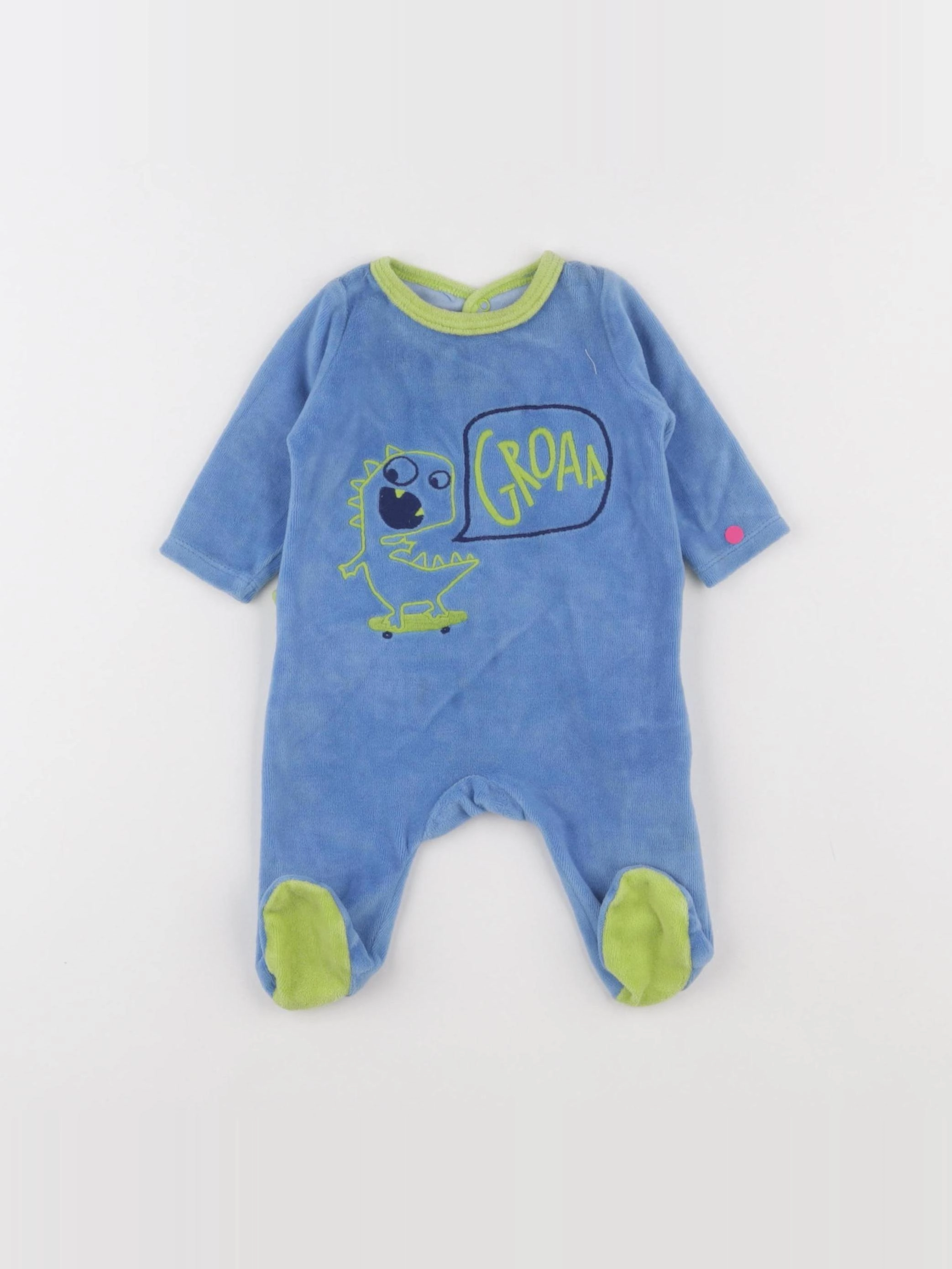 DPAM - pyjama velours bleu - 1 mois