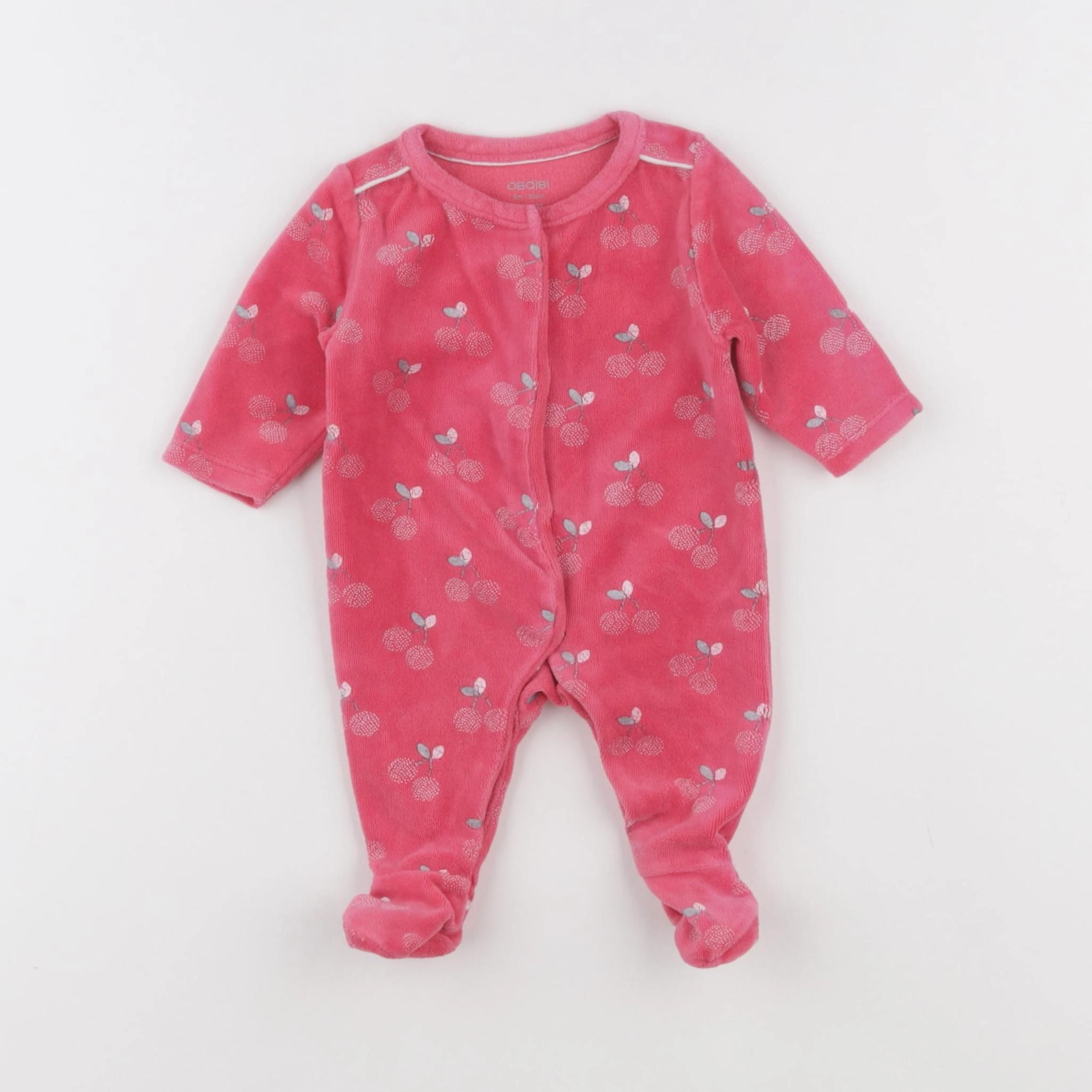 Obaïbi - pyjama velours rose - 6 mois
