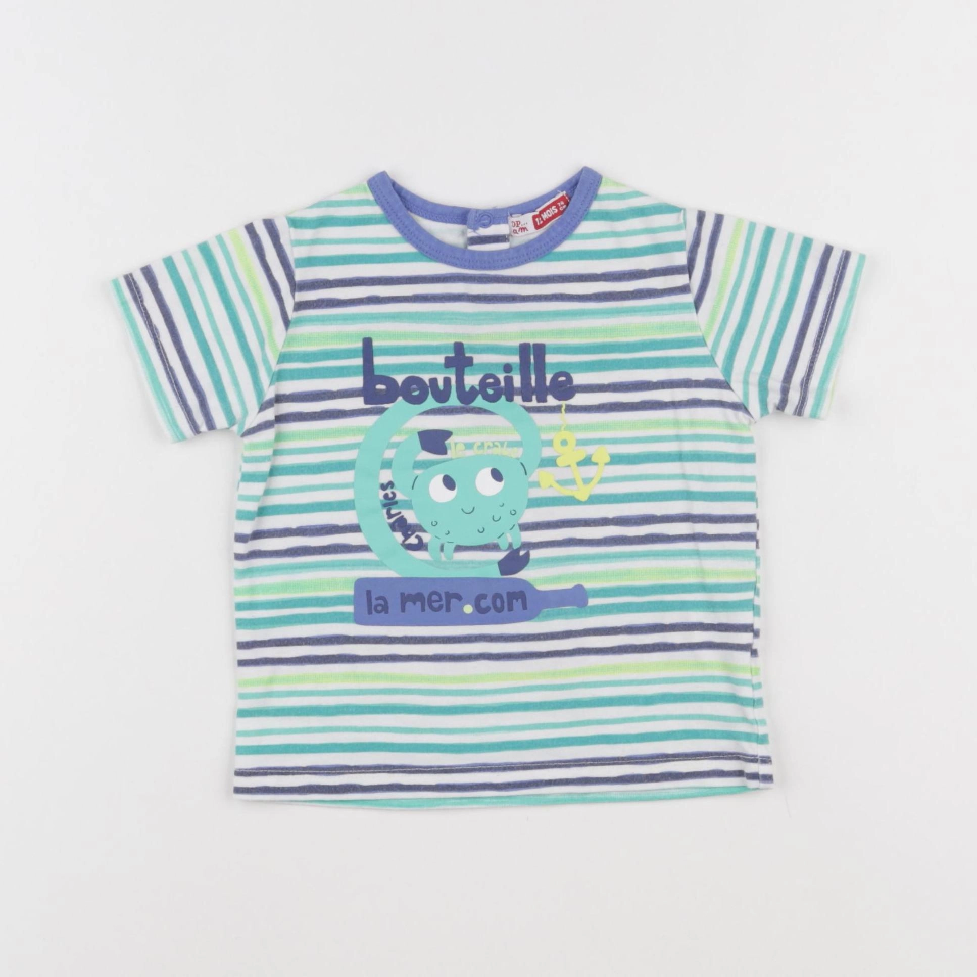 DPAM - tee-shirt bleu - 12 mois
