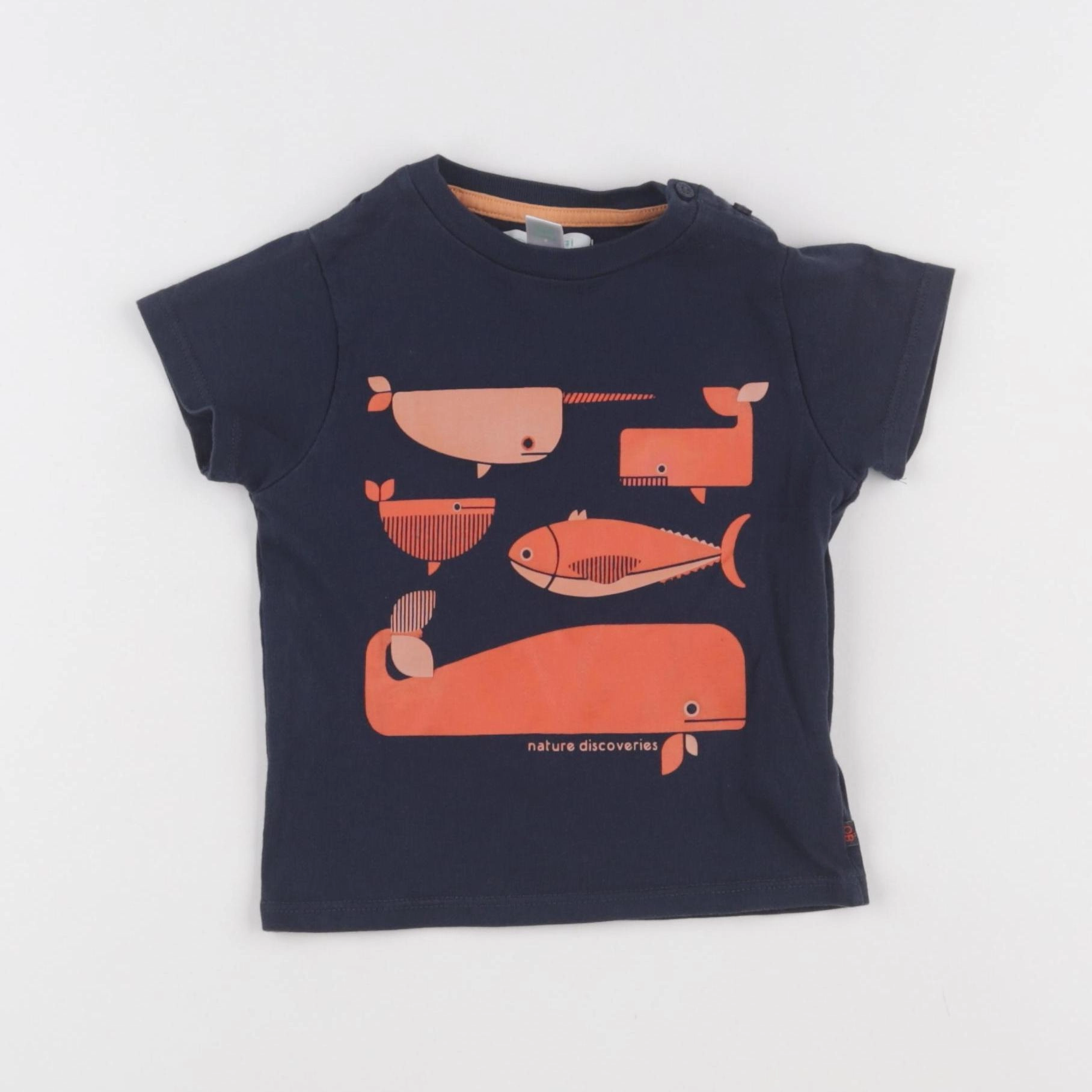 Obaïbi - tee-shirt bleu - 12 mois