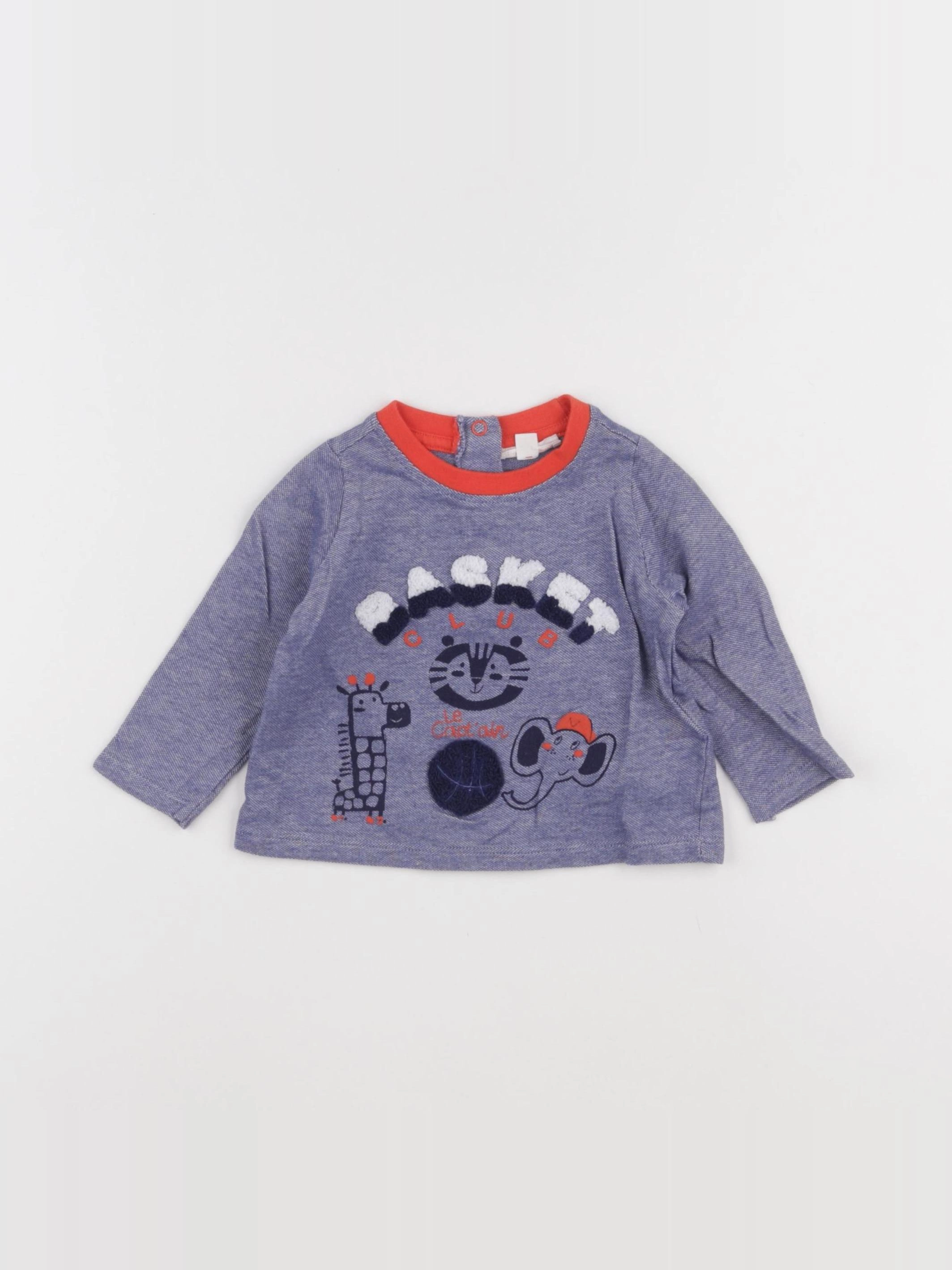 DPAM - tee-shirt bleu - 6 mois