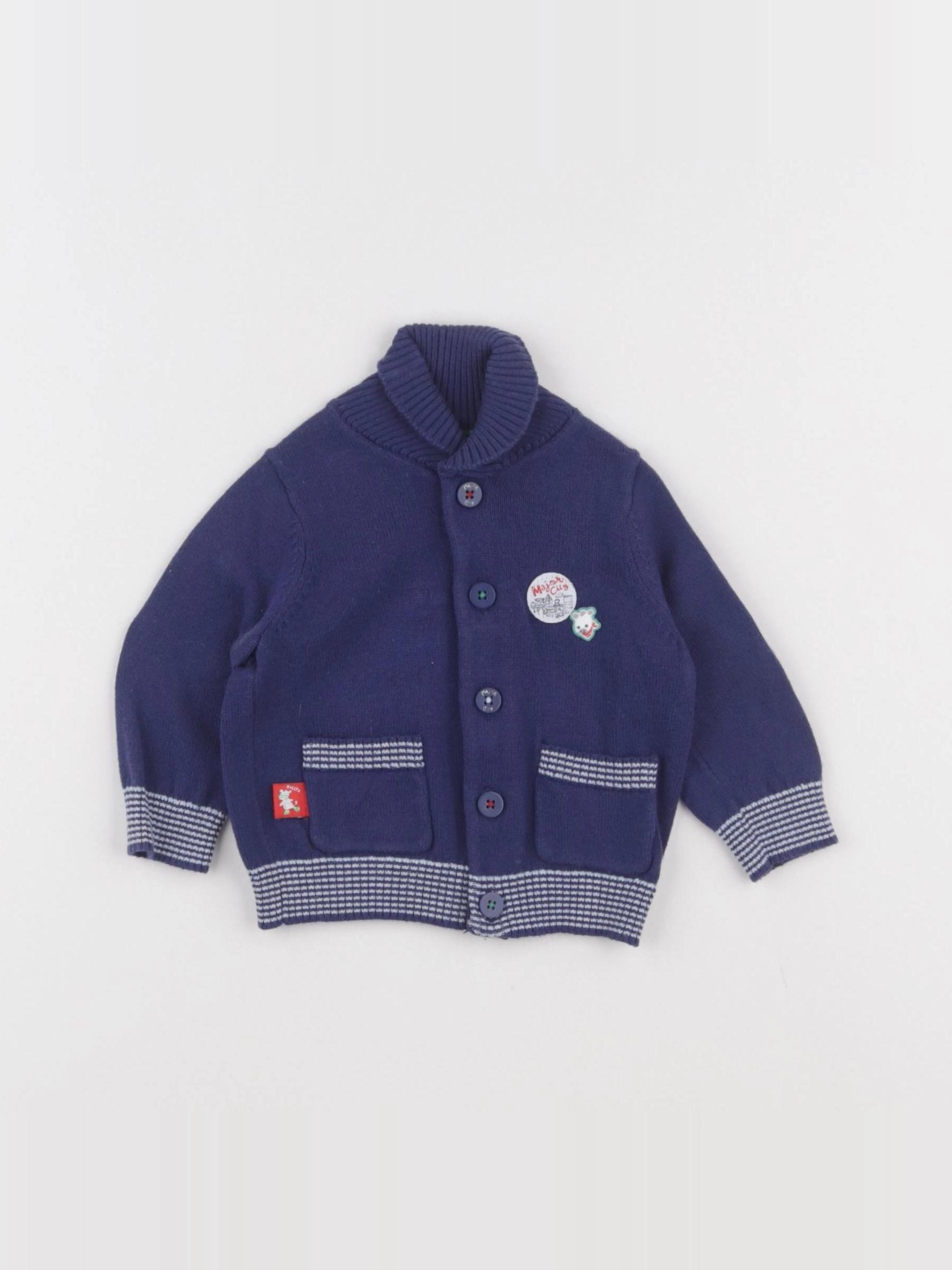 Sergent Major - gilet bleu - 3 mois