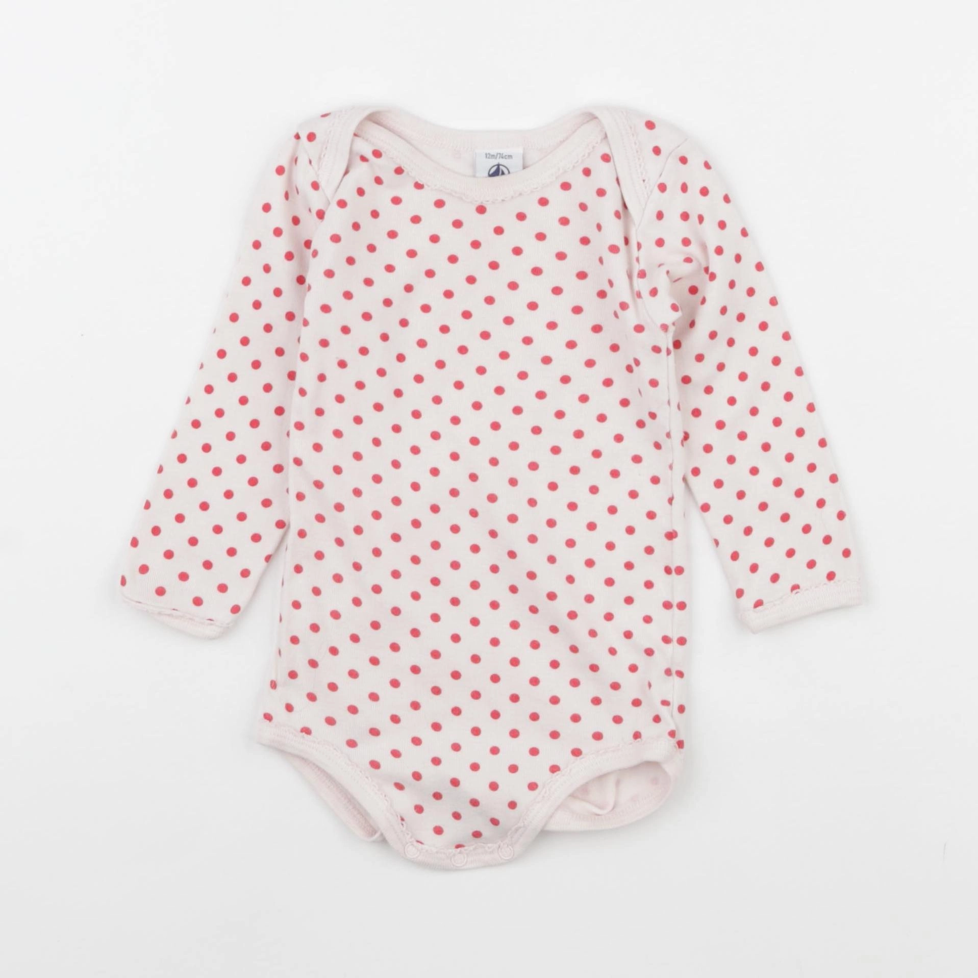 Petit Bateau - body rose - 12 mois