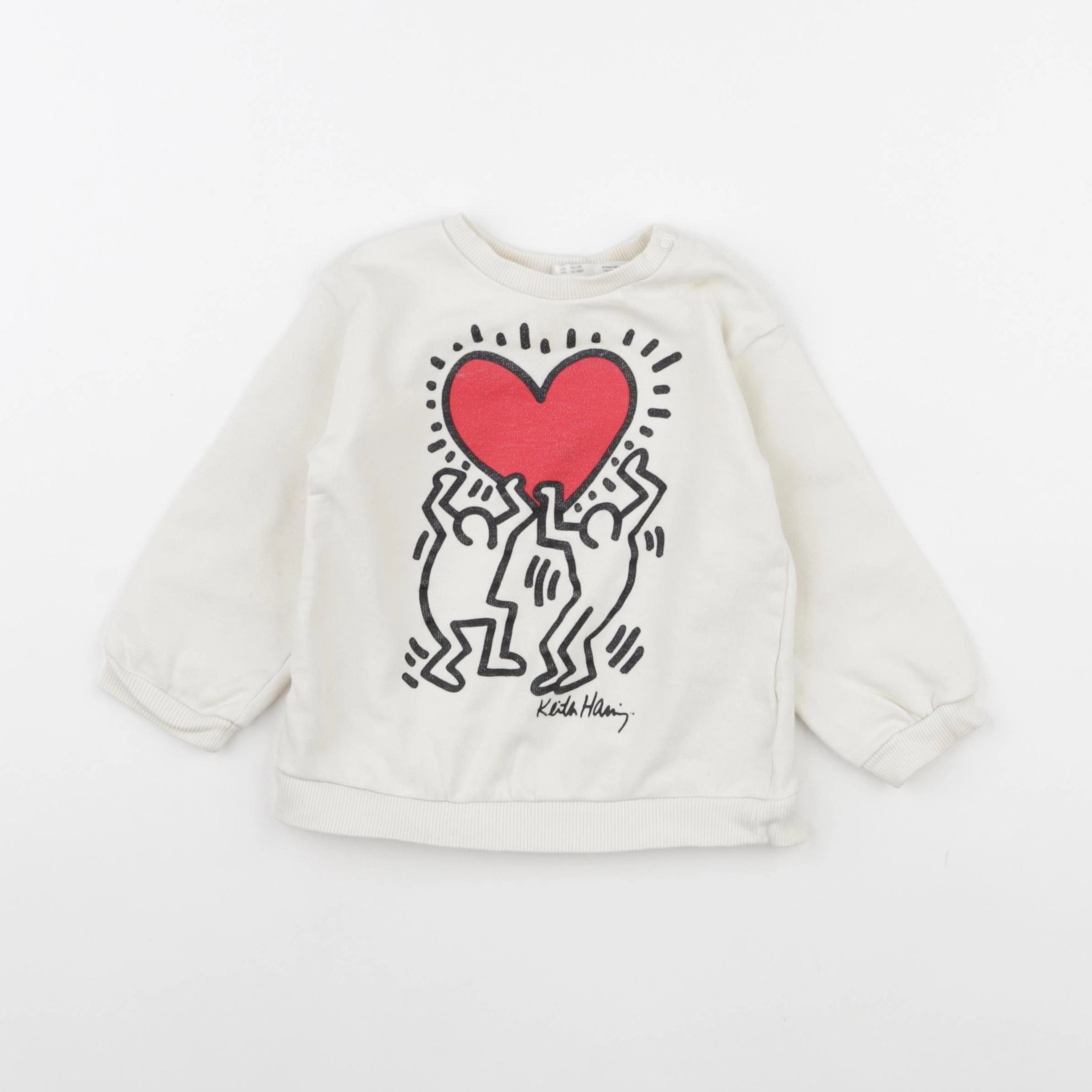 H&M - sweat beige - 18 mois
