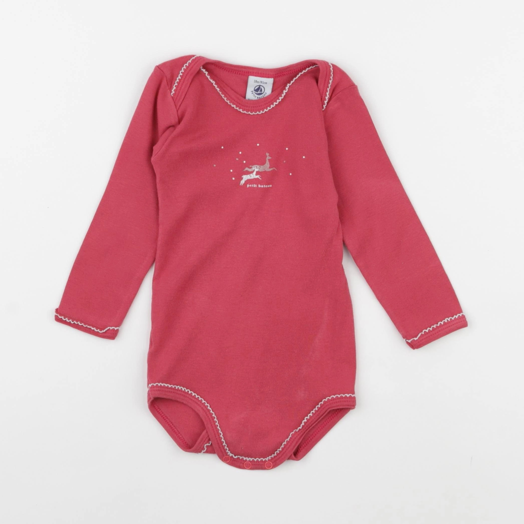 Petit Bateau - body rose - 18 mois