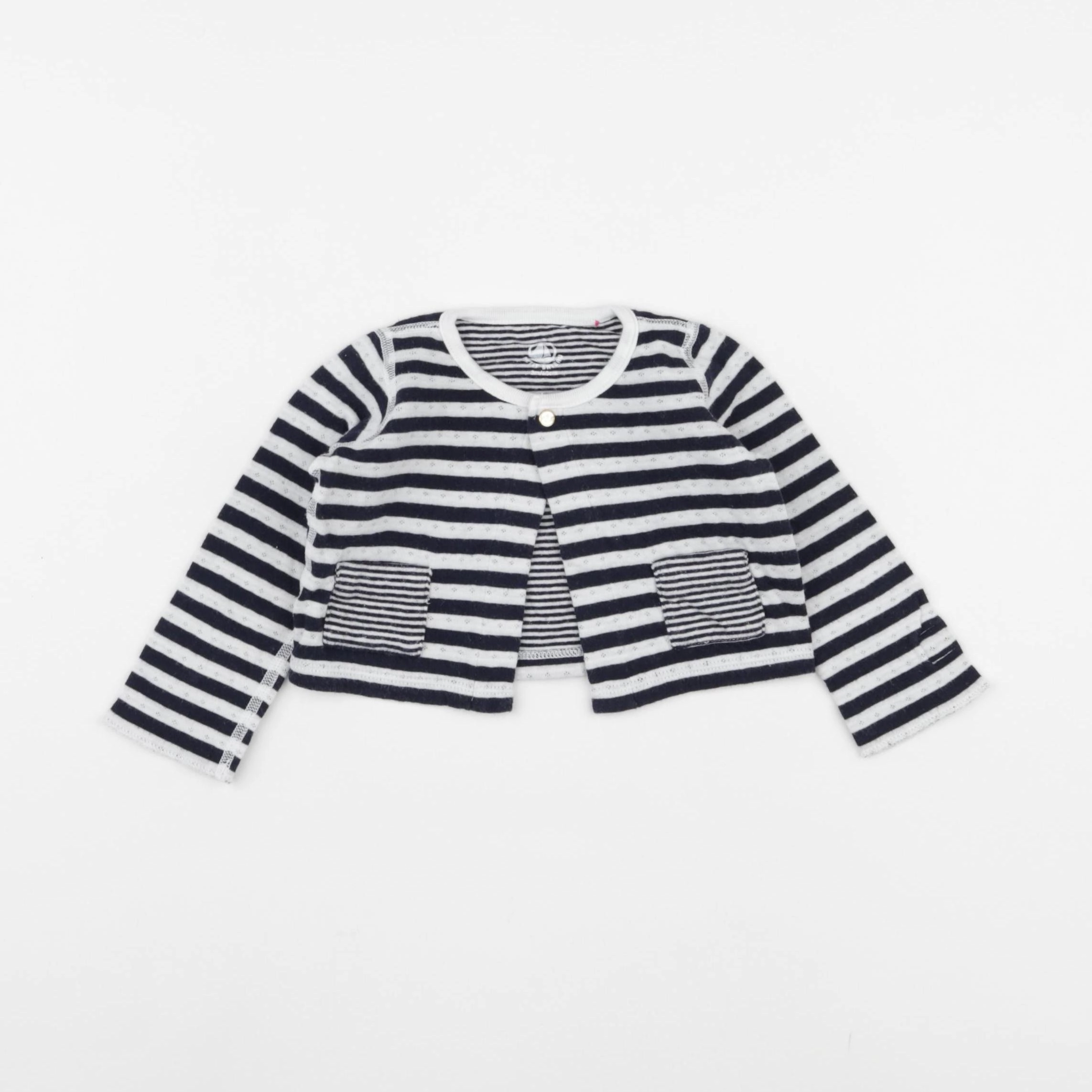 Petit Bateau - sweat bleu - 3 mois