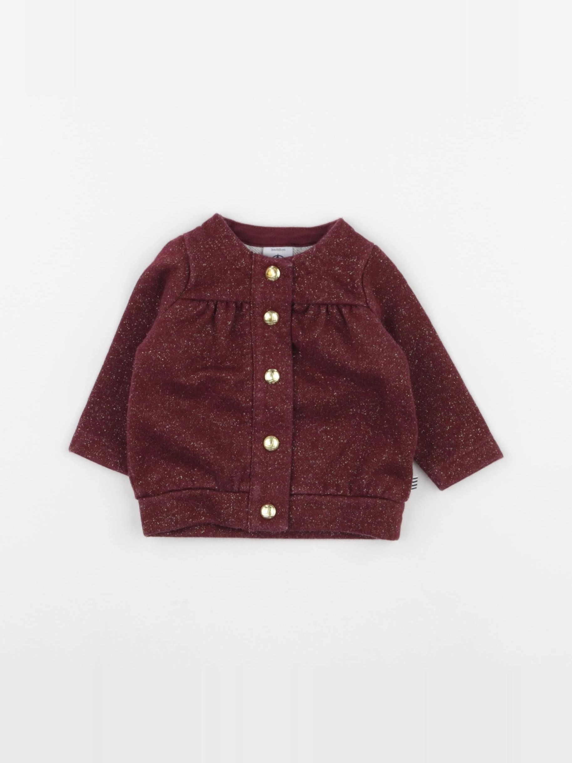 Petit Bateau - sweat rouge - 3 mois
