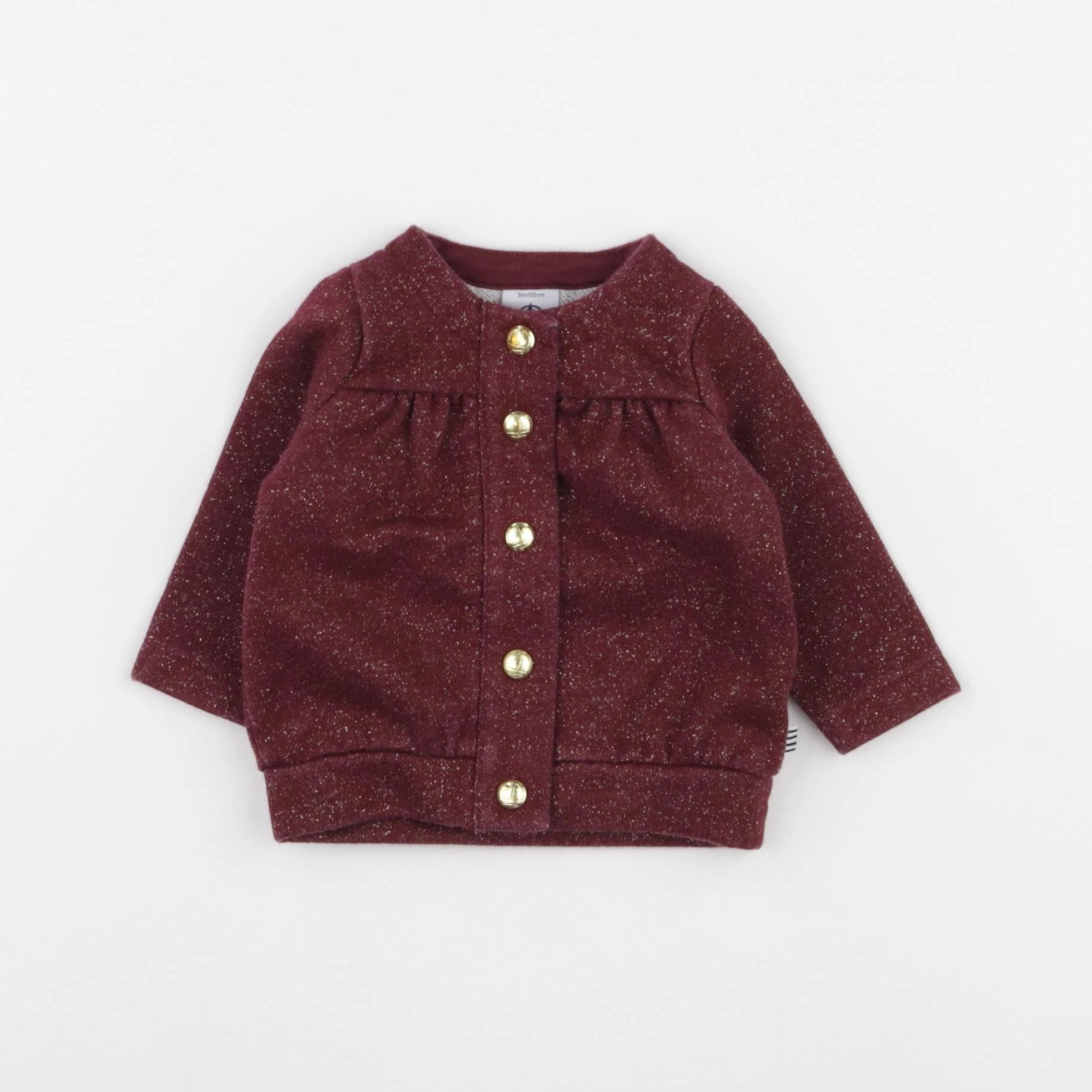 Petit Bateau - sweat rouge - 3 mois