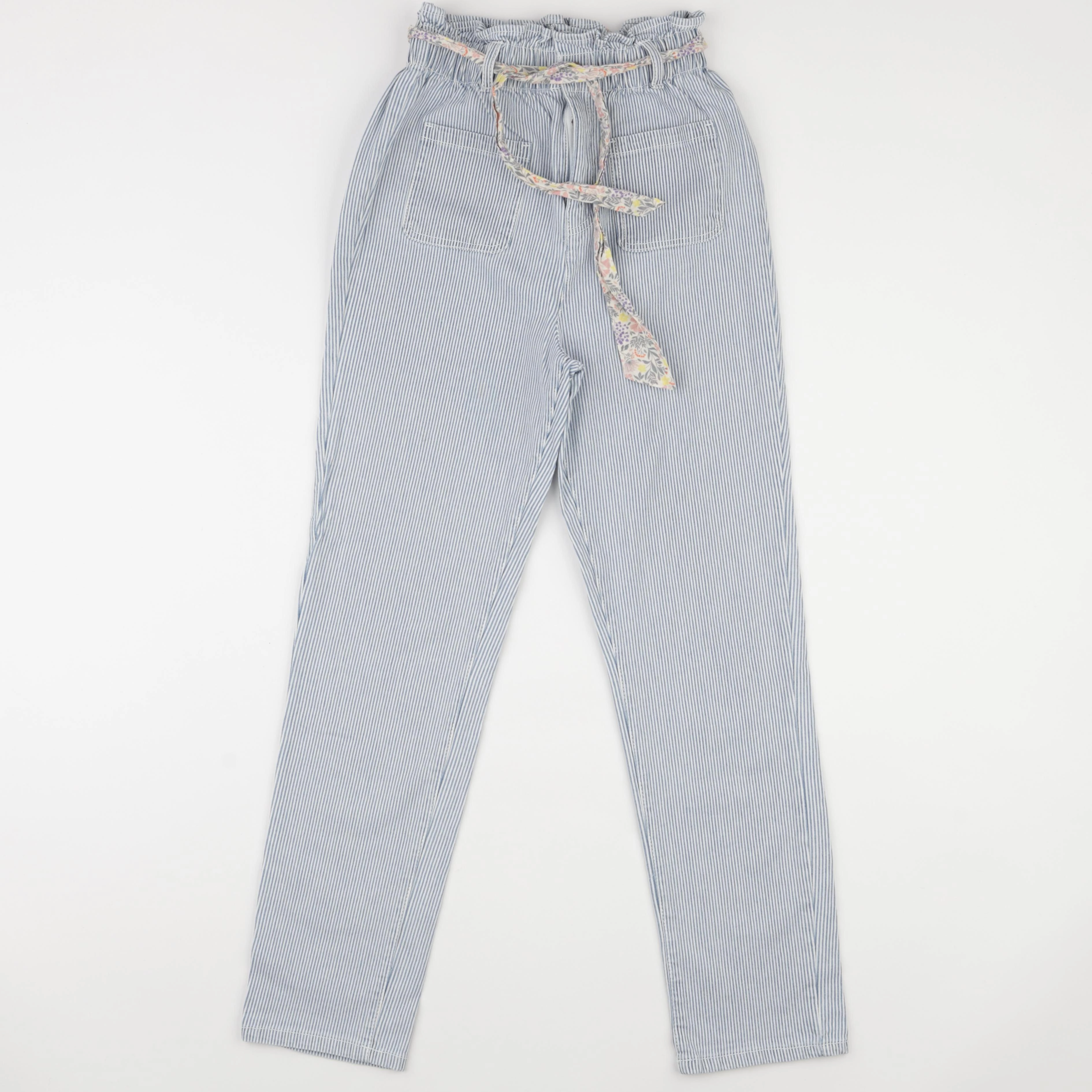 Vertbaudet - pantalon blanc, bleu - 10 ans