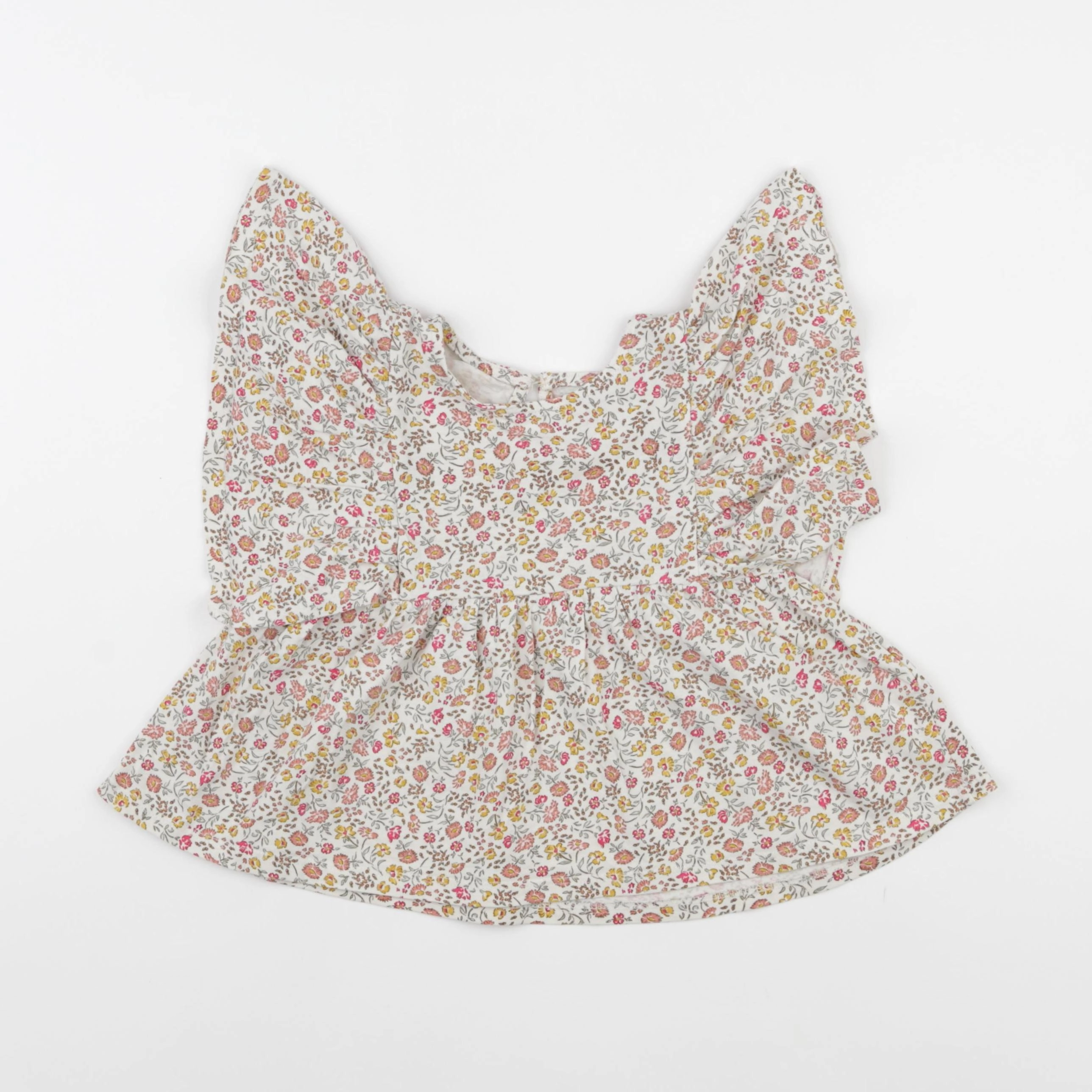 Vertbaudet - tee-shirt beige, rose - 5 ans