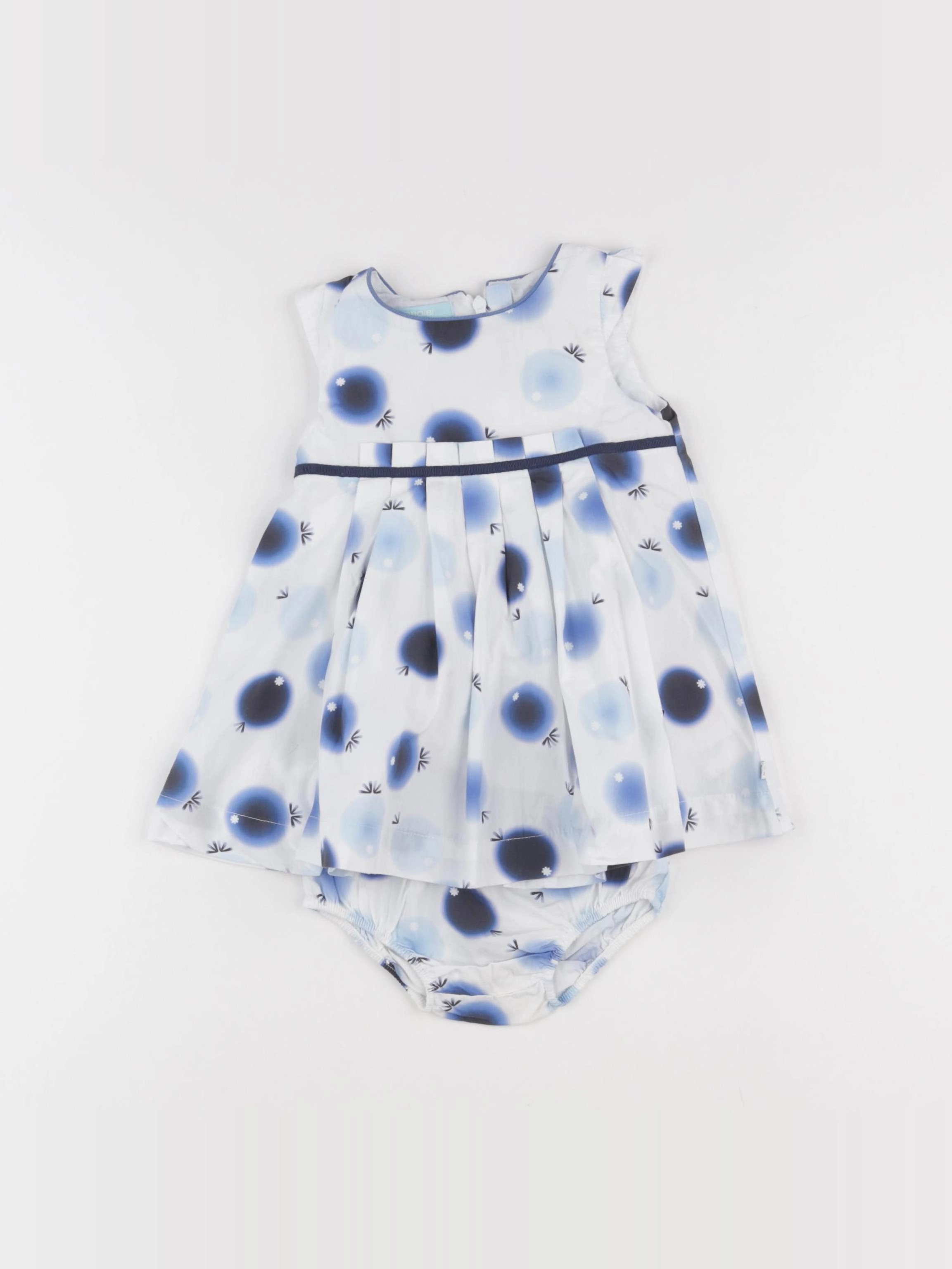 Obaïbi - robe bleu, blanc - 6 mois