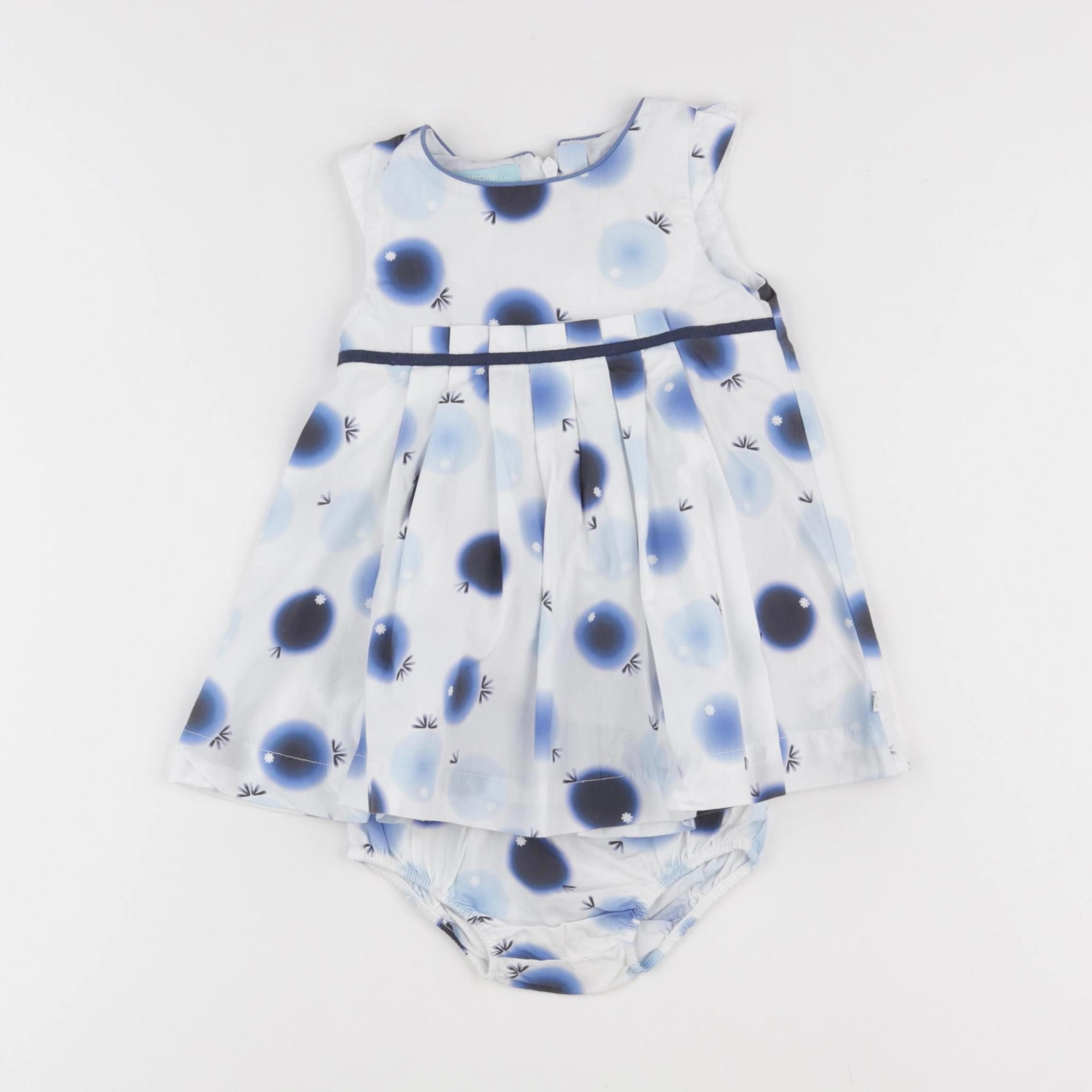Obaïbi - robe bleu, blanc - 6 mois