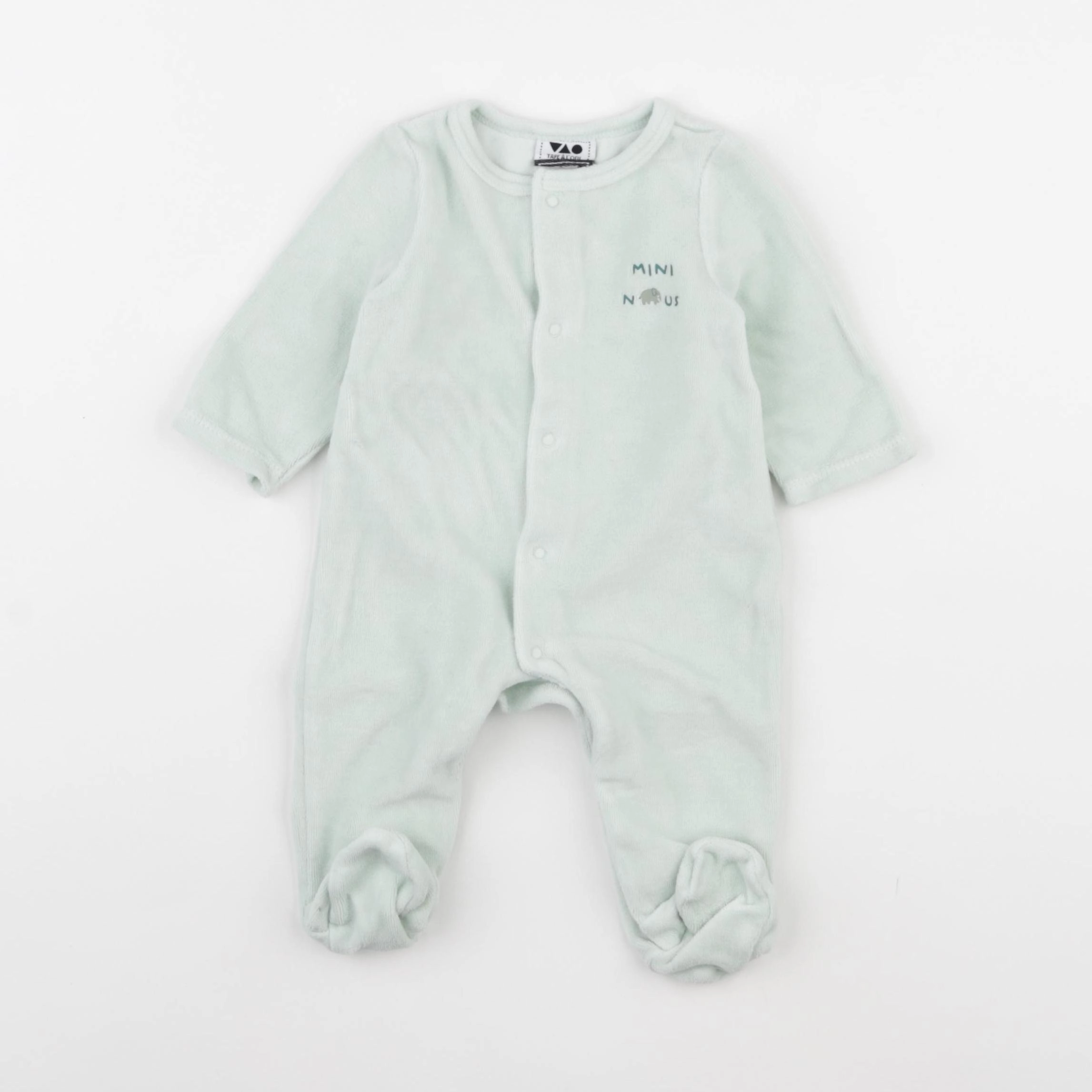 Tape à l'oeil - pyjama velours vert - 3 mois