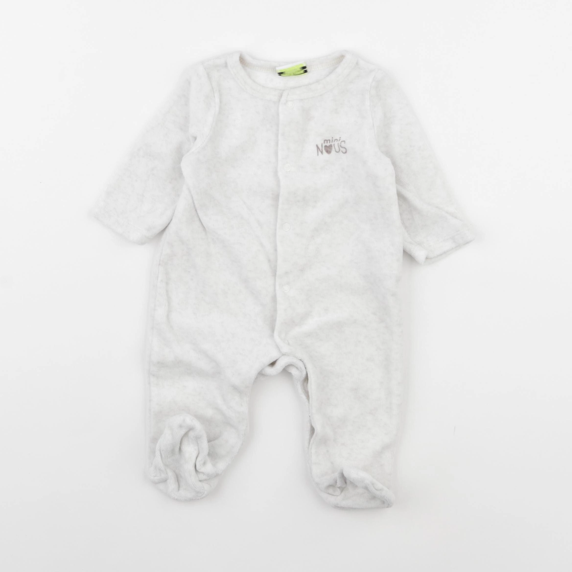 Tape à l'oeil - pyjama velours beige - 3 mois