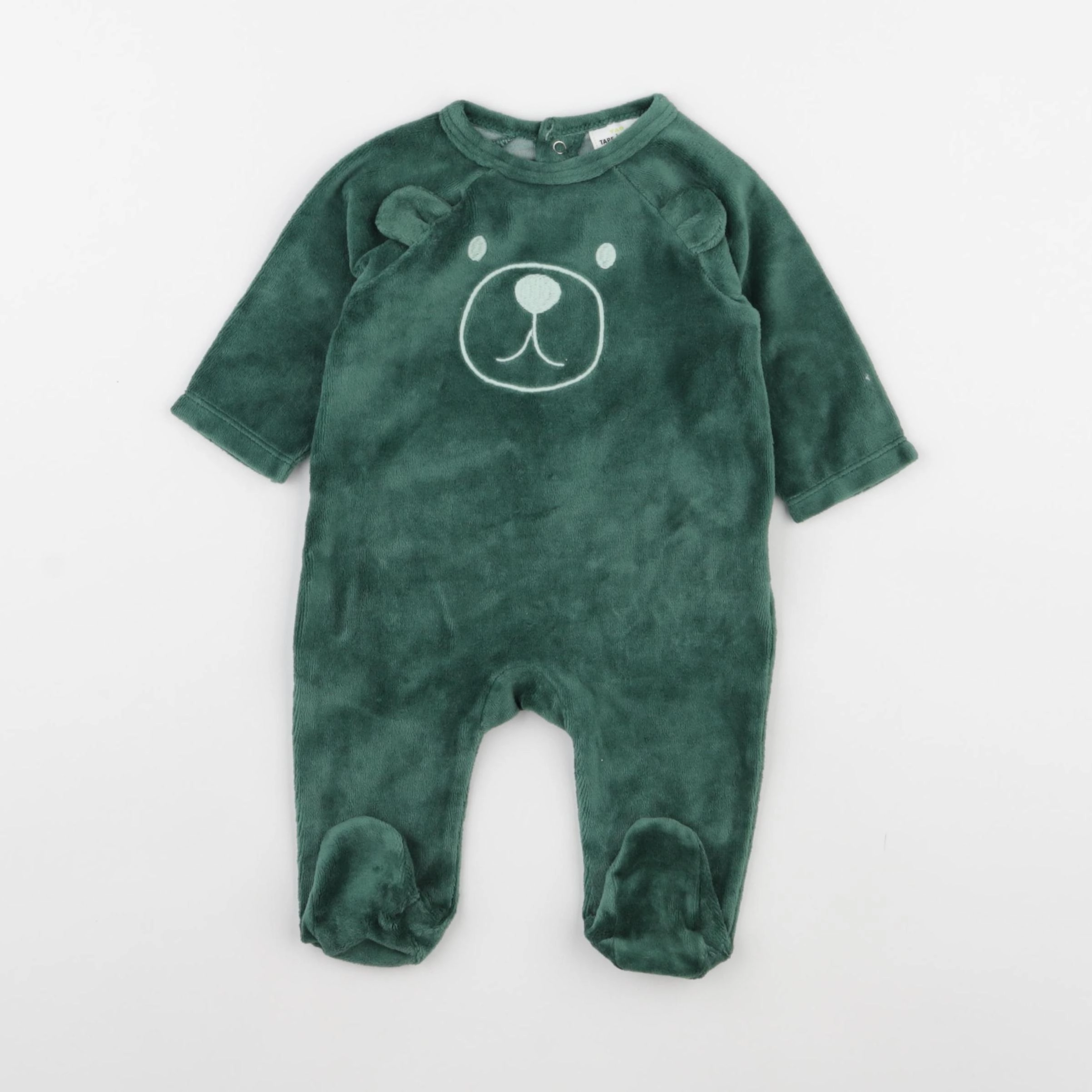 Tape à l'oeil - pyjama velours vert - 3 mois