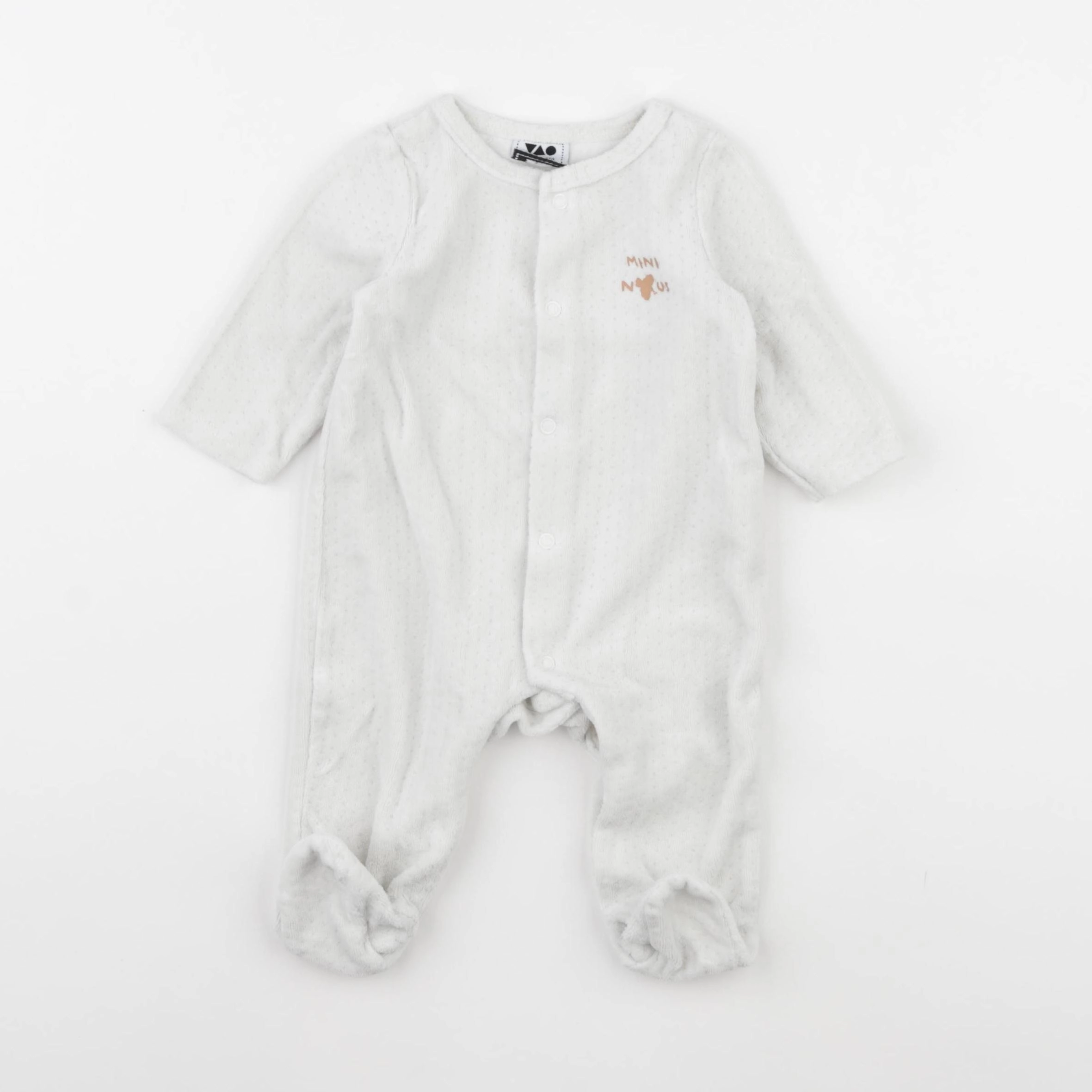 Tape à l'oeil - pyjama velours beige - 3 mois