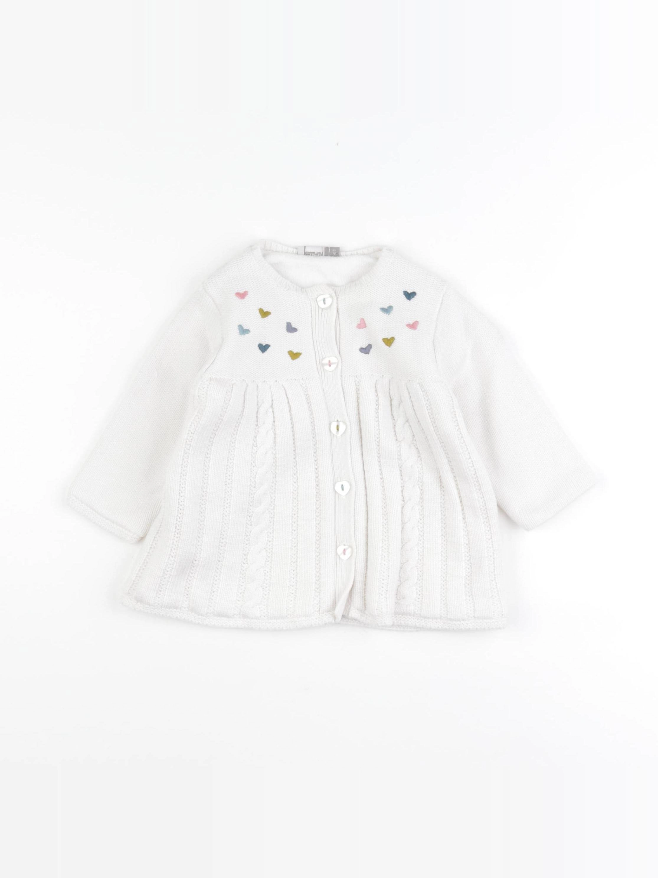 Catimini - gilet blanc - 6 mois