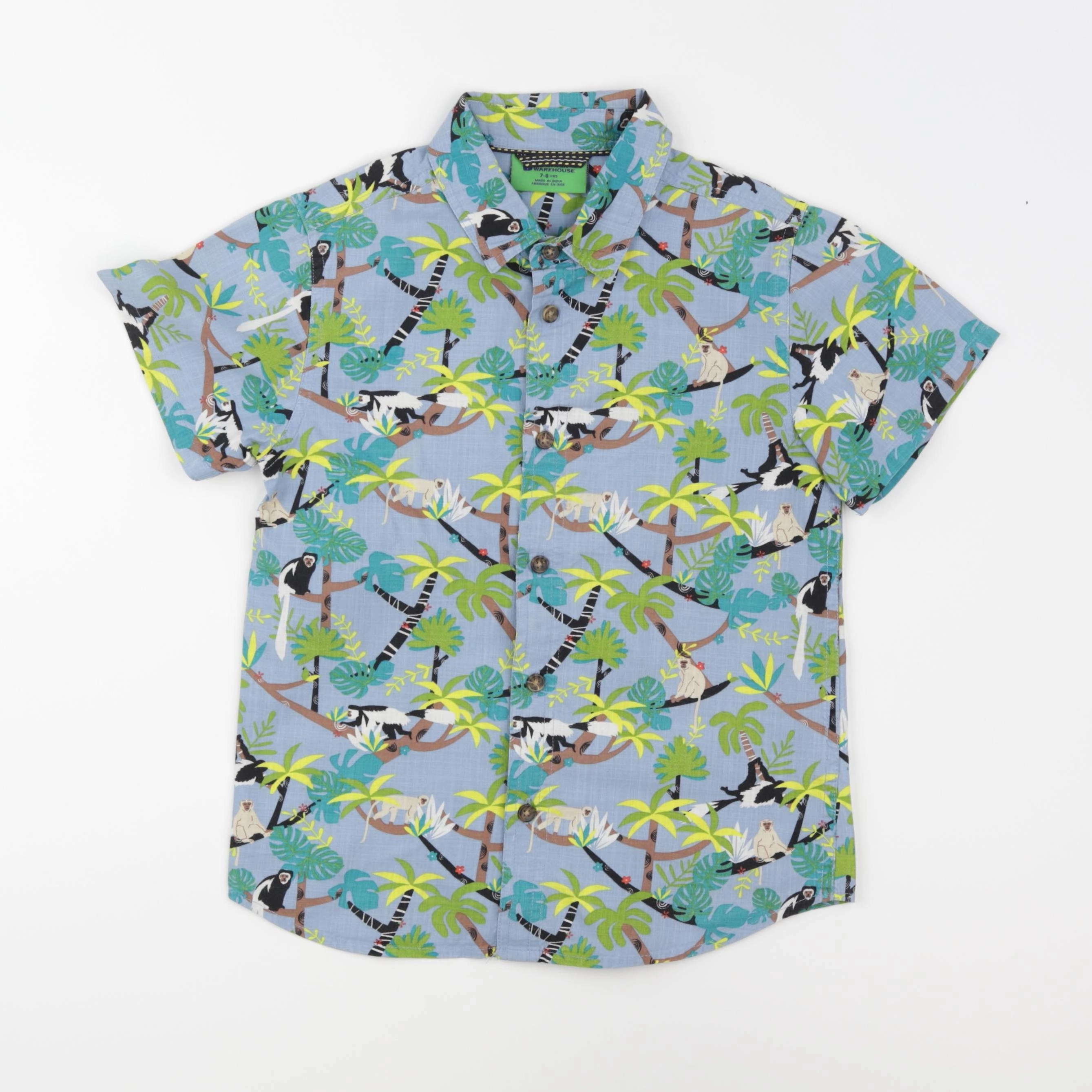 Mountain Warehouse - chemise bleu, vert - 7/8 ans
