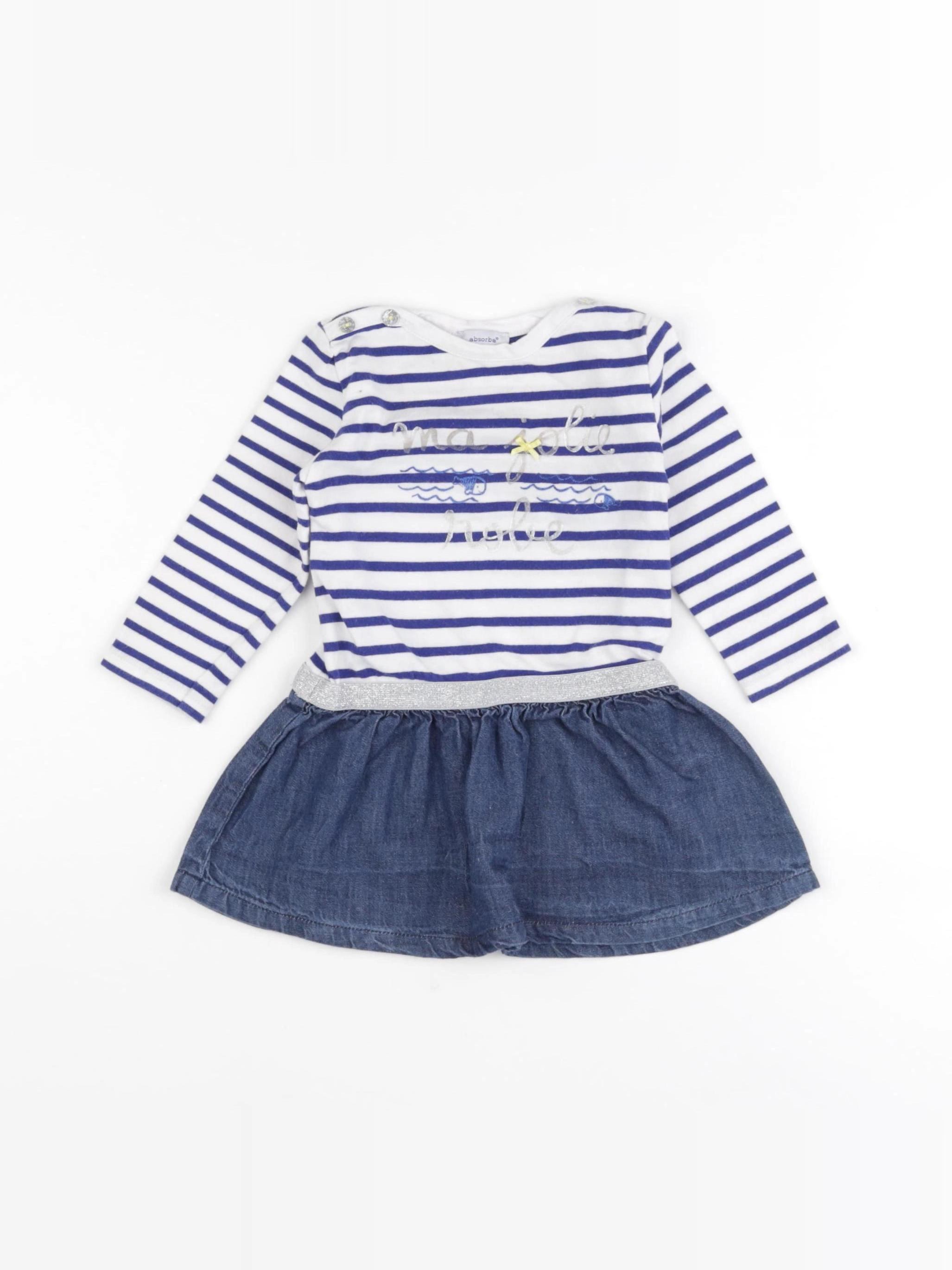 Absorba - robe bleu, blanc - 12 mois