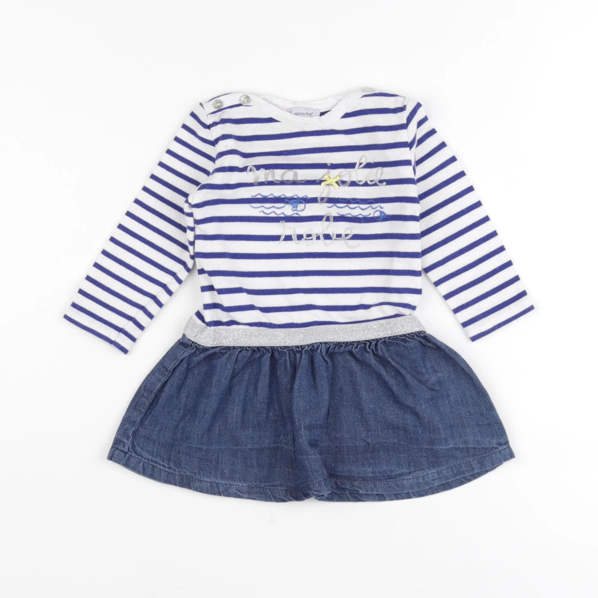 Absorba - robe bleu, blanc - 12 mois