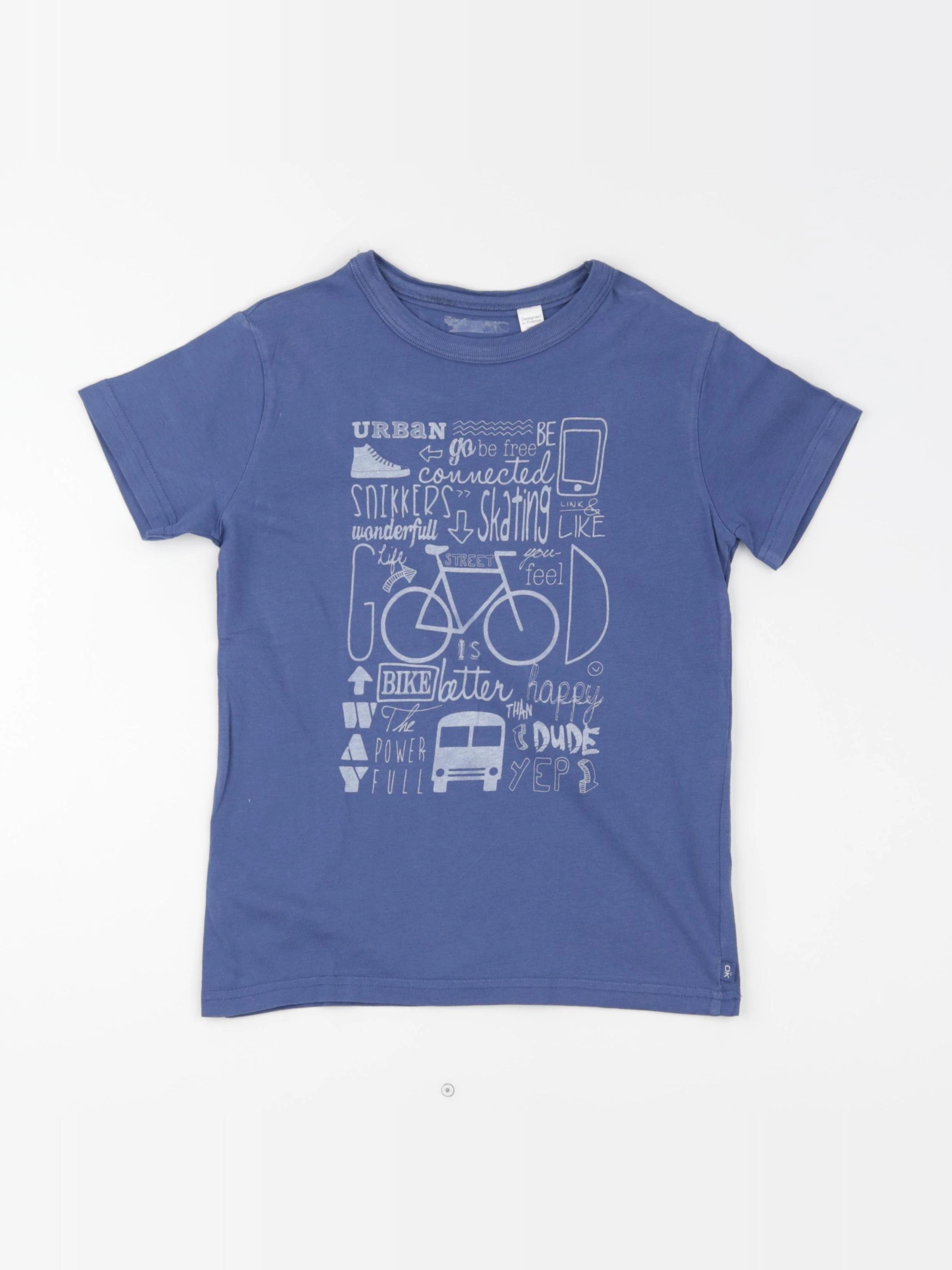 Okaidi - tee-shirt bleu - 8 ans