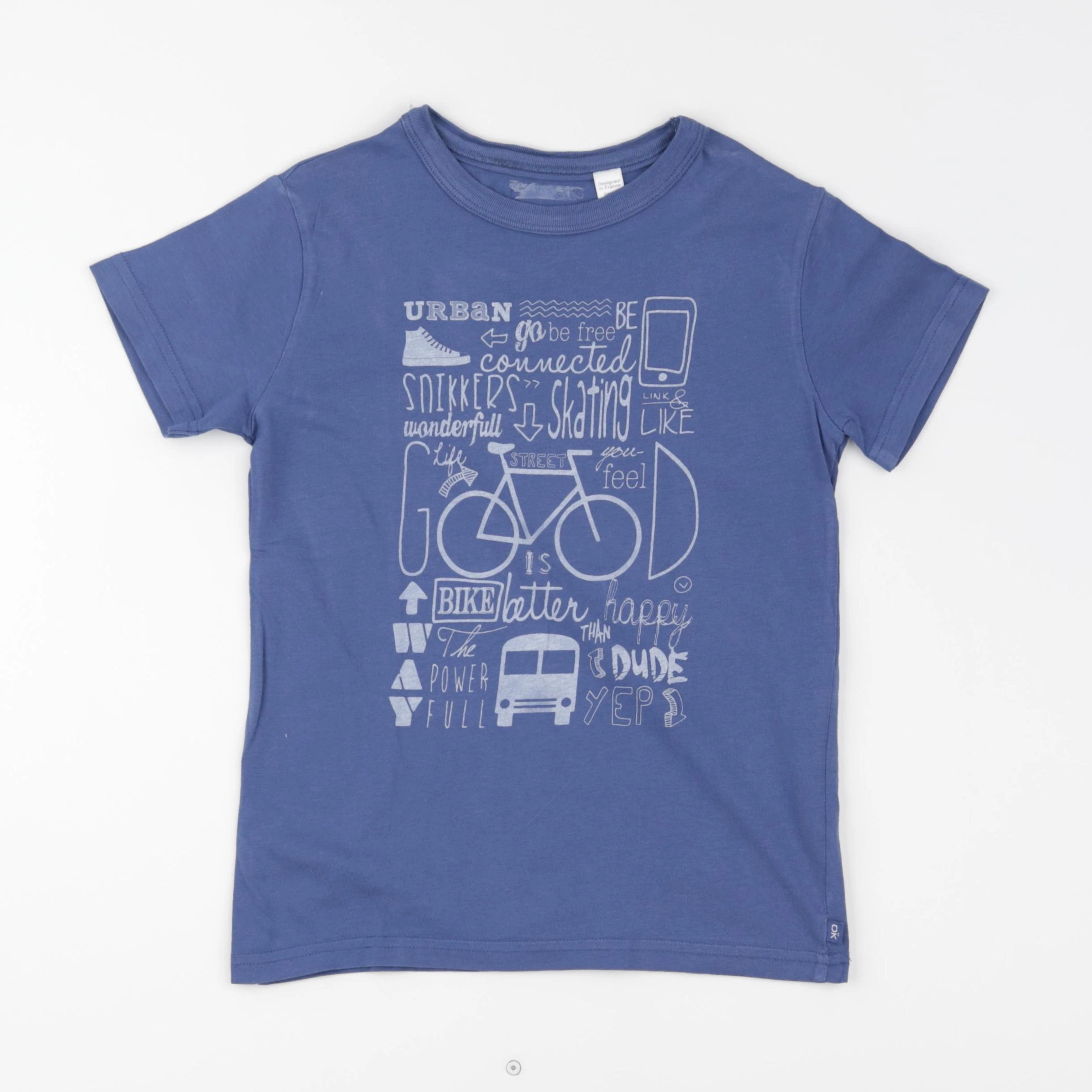 Okaidi - tee-shirt bleu - 8 ans