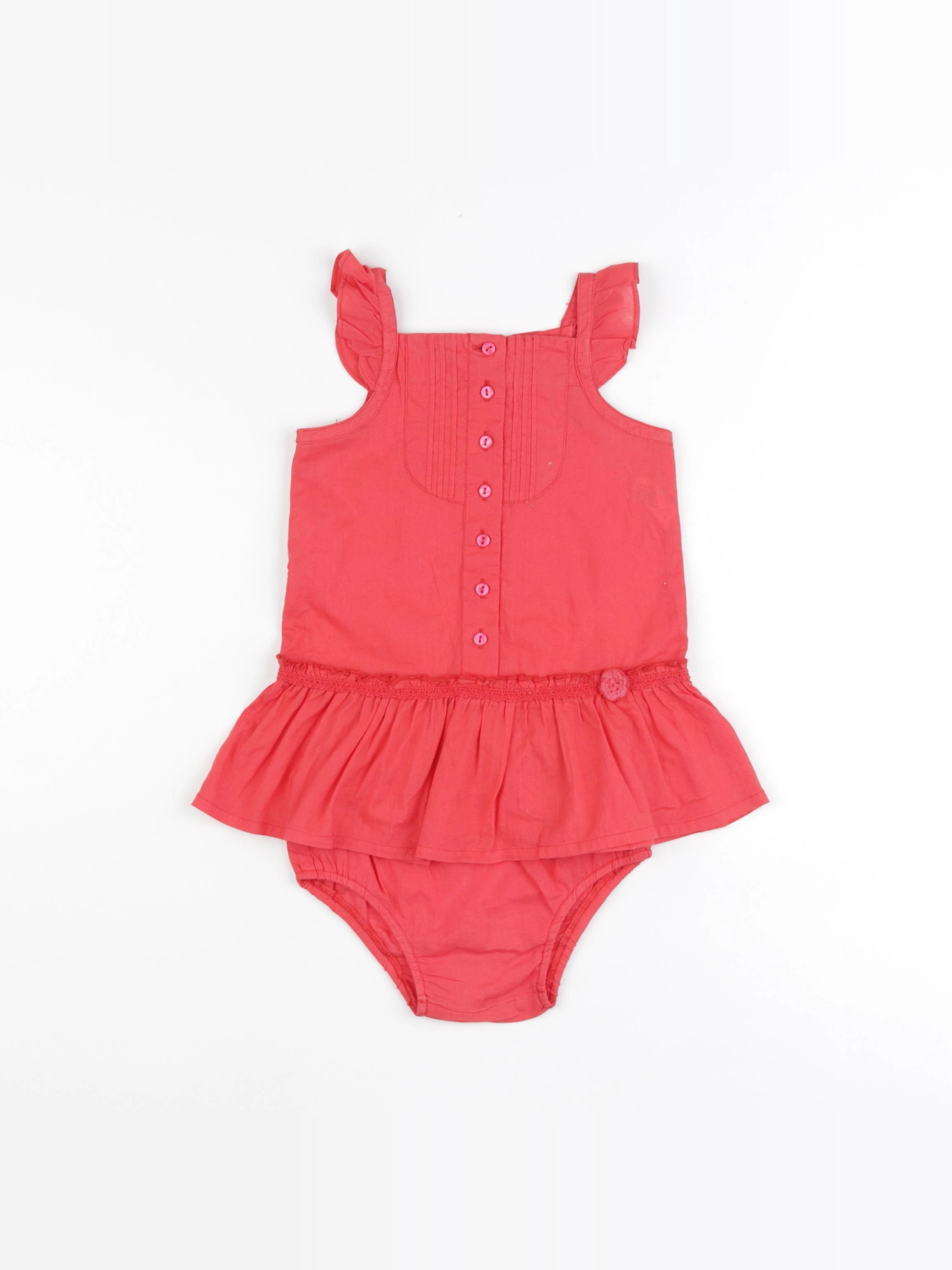 Benetton - robe rouge - 6/9 mois