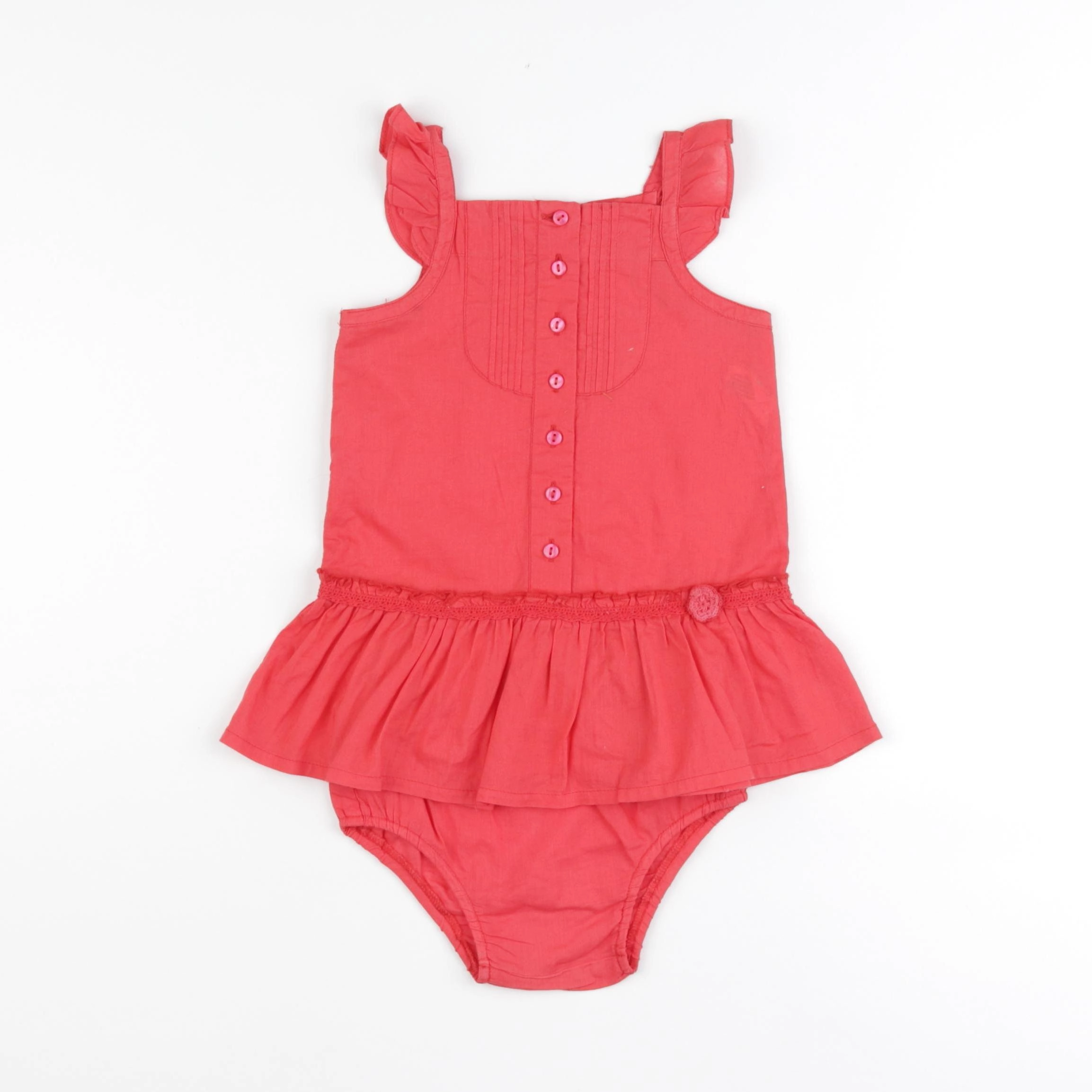 Benetton - robe rouge - 6/9 mois