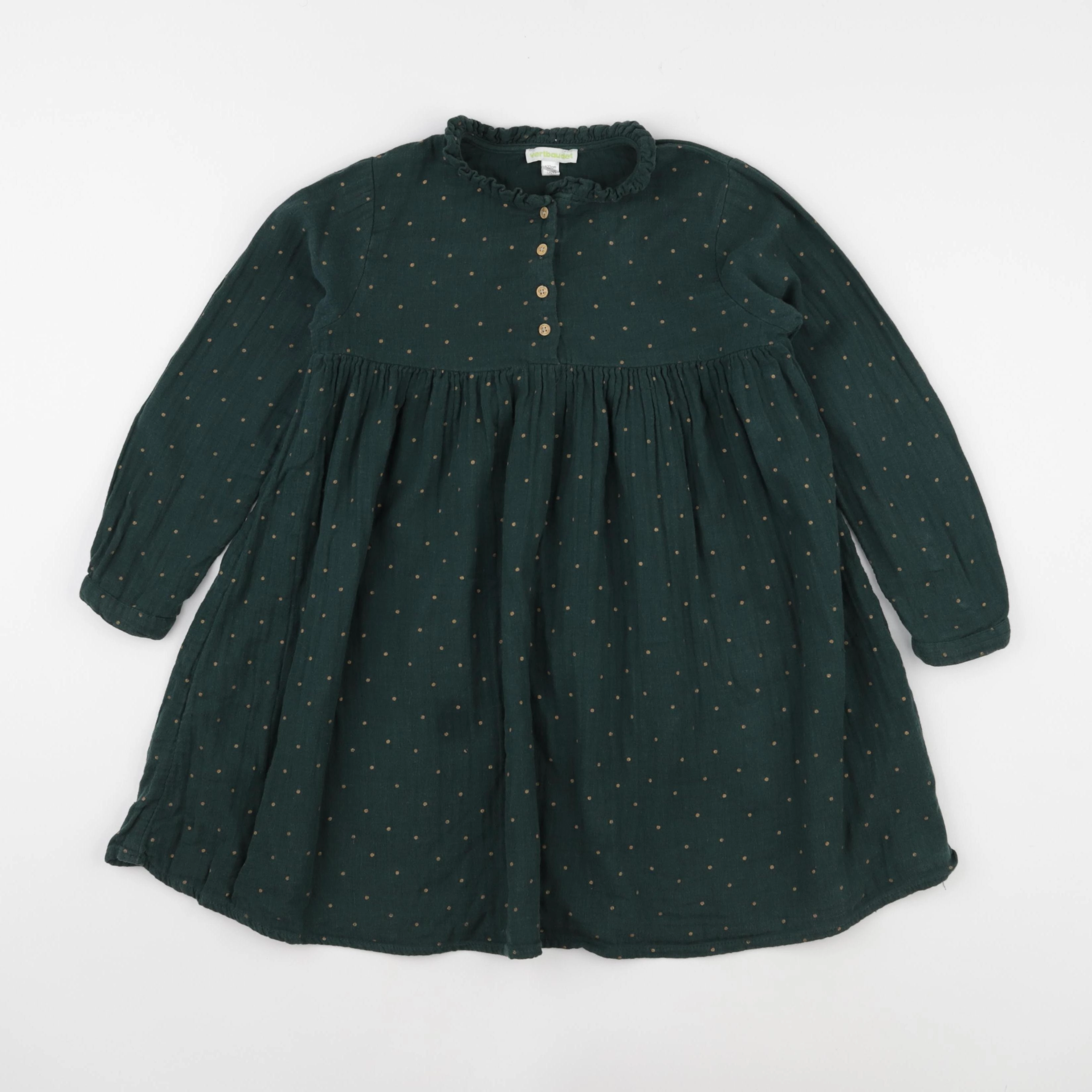 Vertbaudet - robe vert - 7 ans