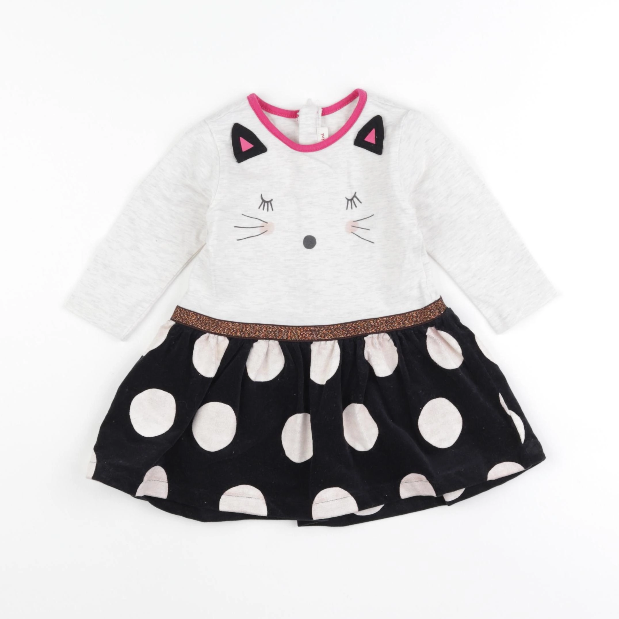 Catimini - robe noir, beige - 6 mois