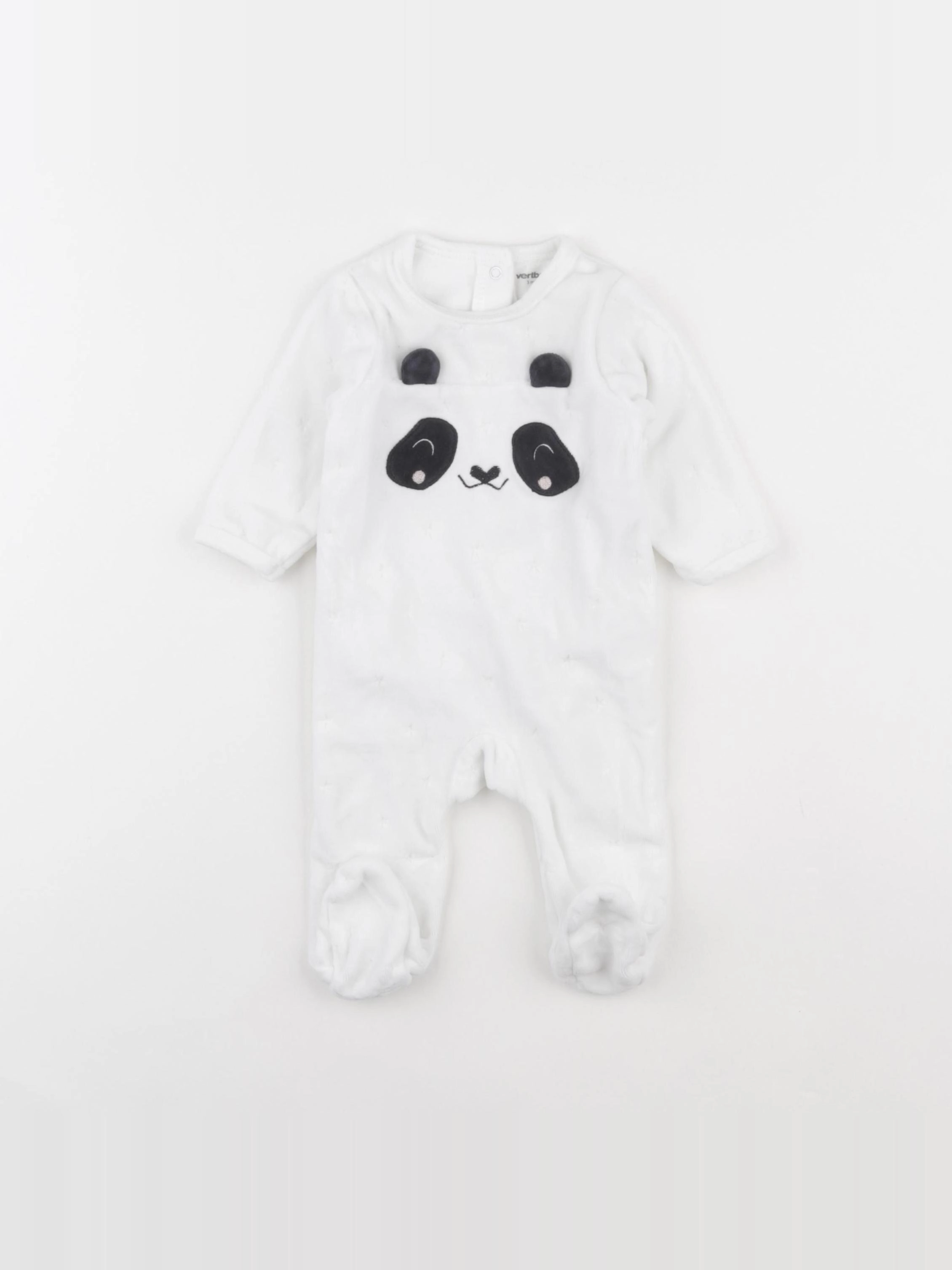 Vertbaudet - pyjama velours blanc - 3 mois